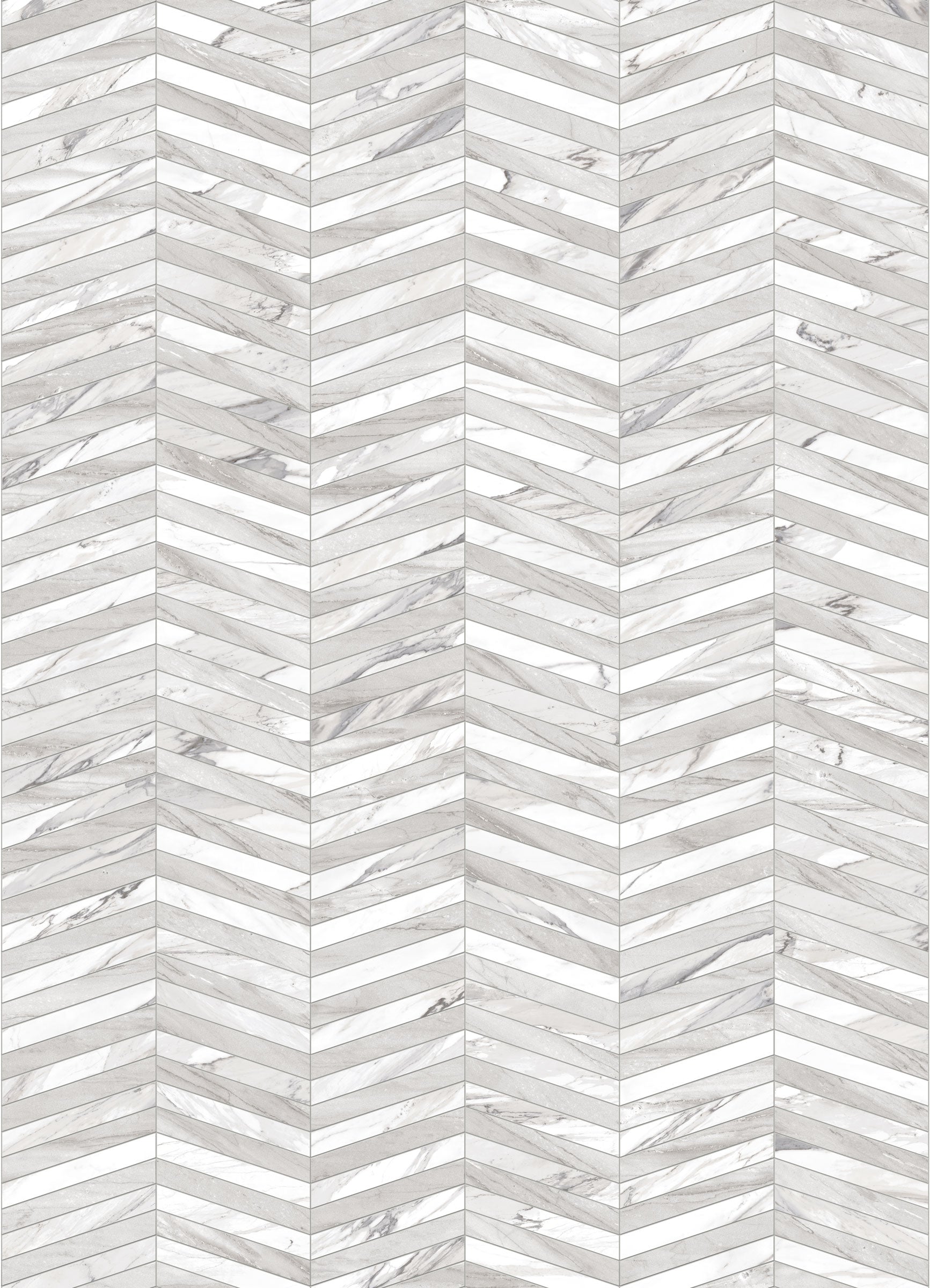 Shapes 10x14 Matte Porcelain Chevron Mesh Mosaic Tile in White/Grey