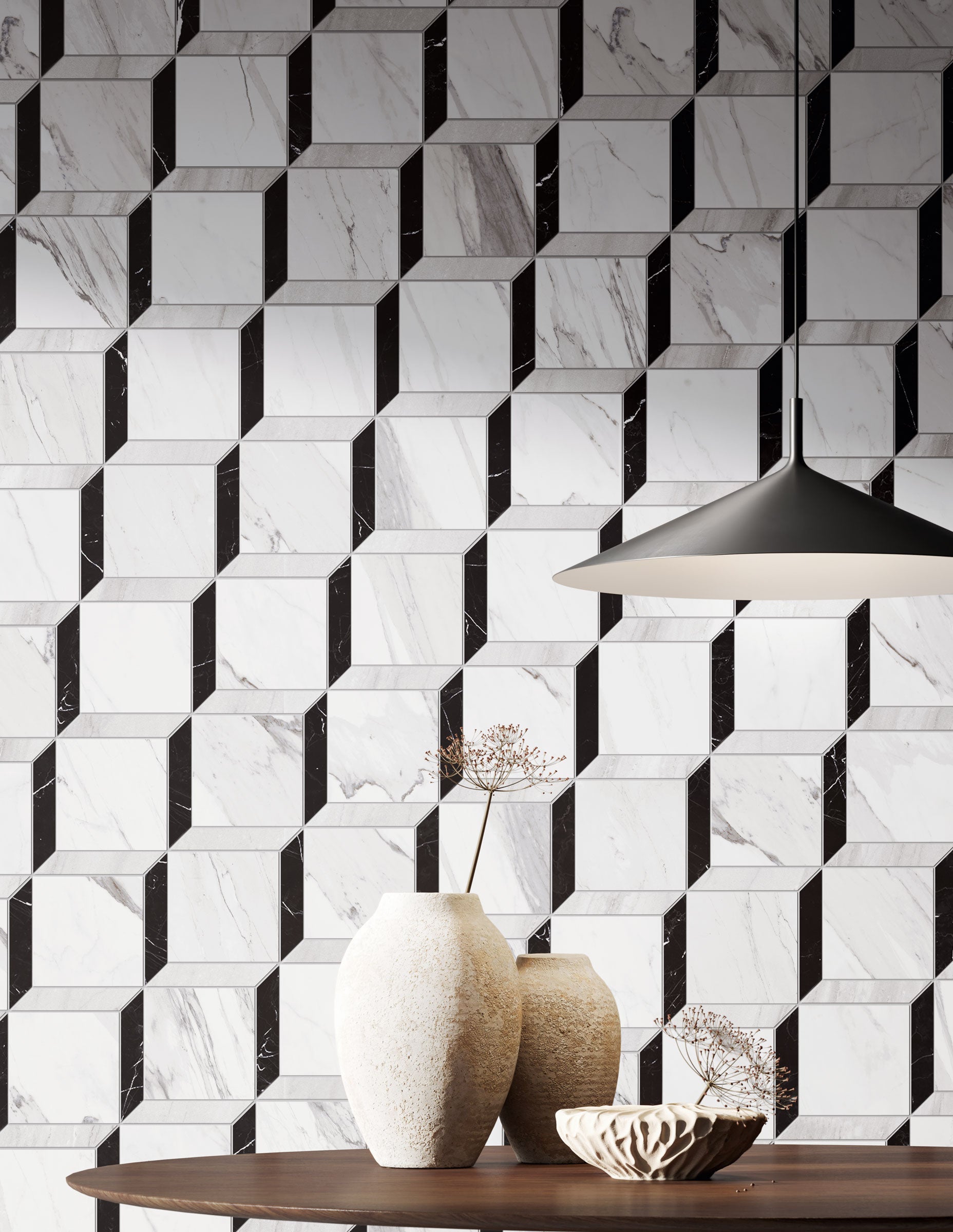 Shapes 15x15 Matte Porcelain Palace Square Mesh Mosaic Tile in White/Grey/Black