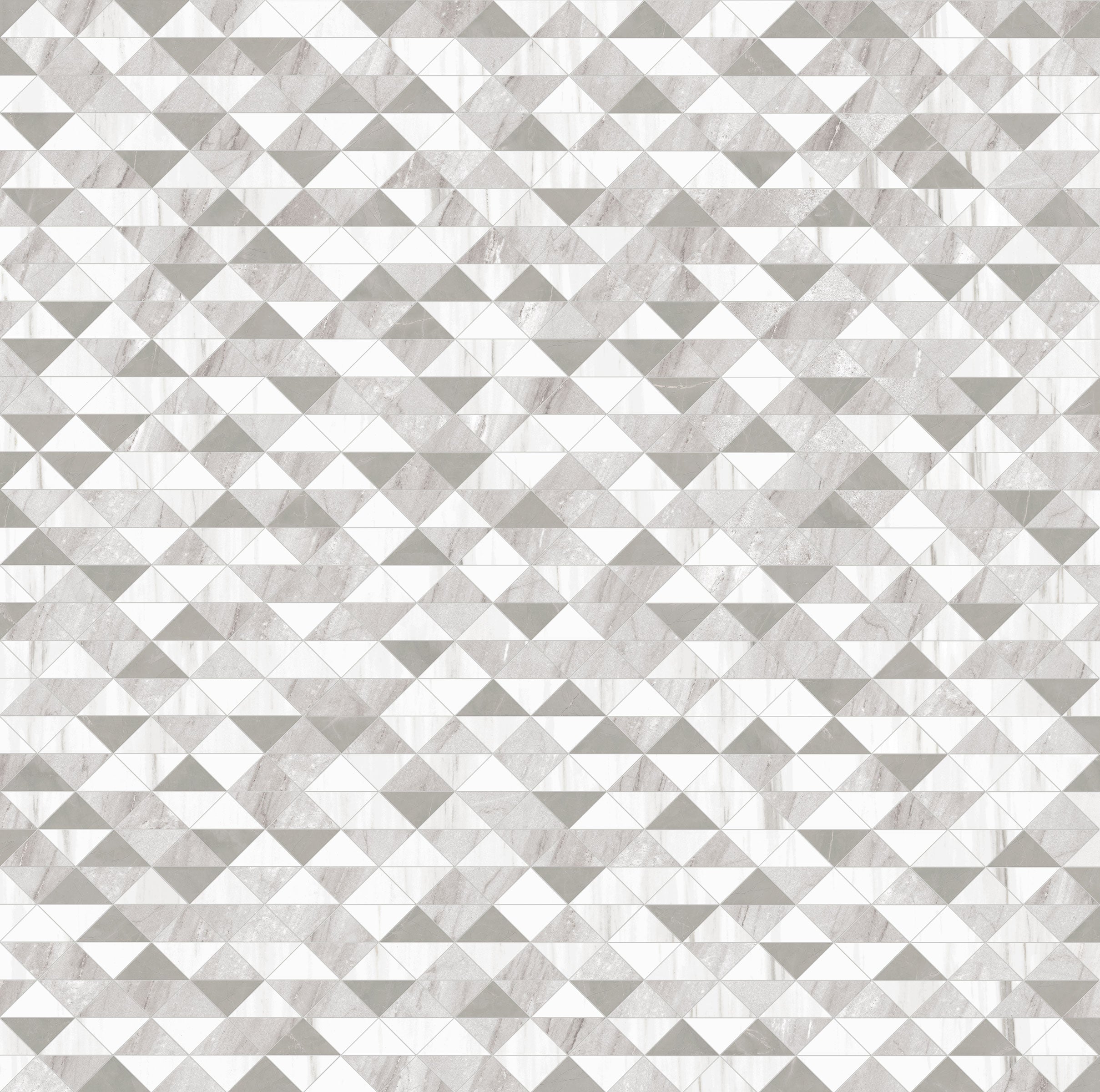 Shapes 11x13 Matte Porcelain Palace Triangle Mesh Mosaic Tile in White/Grey