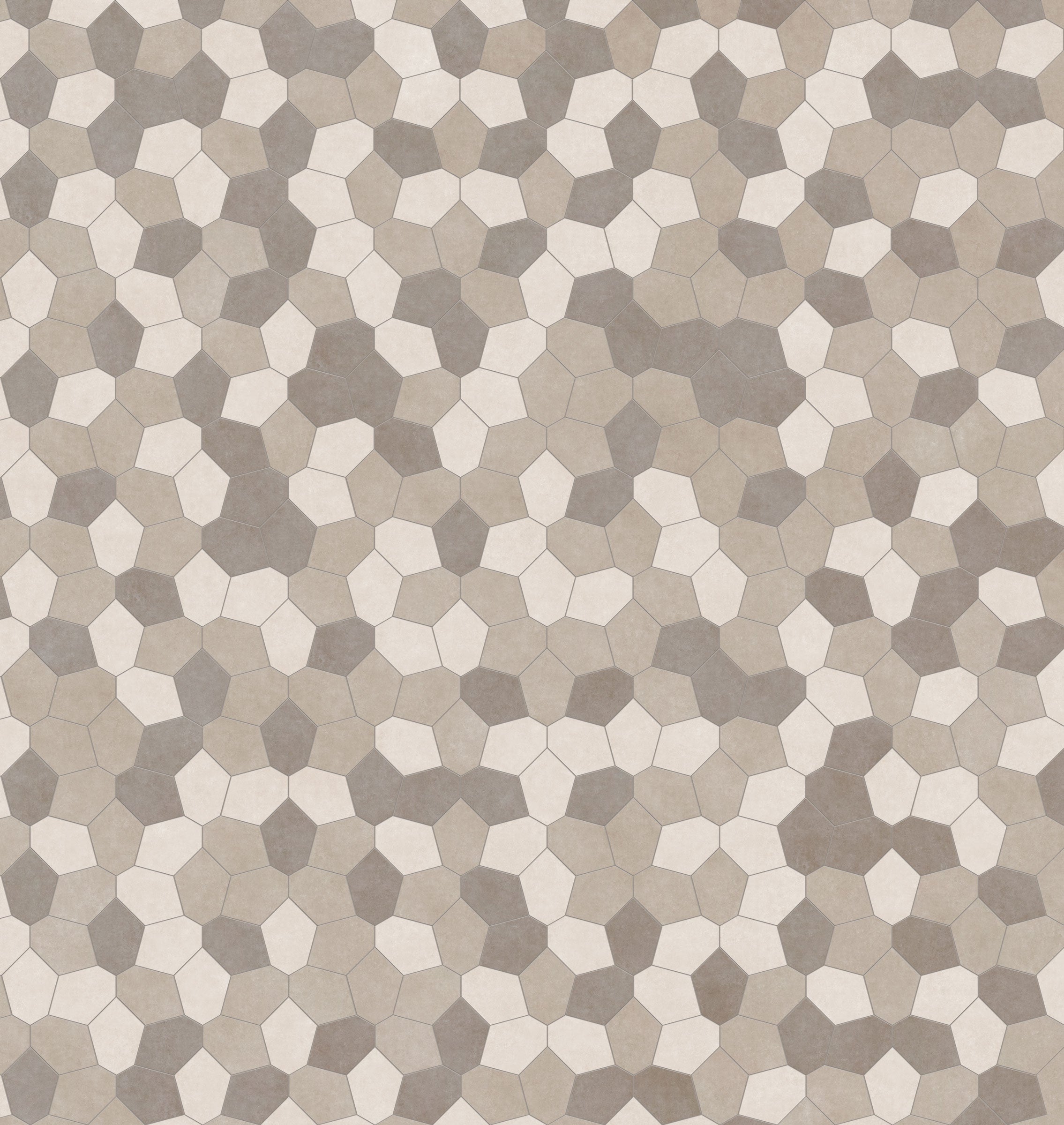 Shapes 13x15 Matte Porcelain Path Mesh Mosaic Tile in Ivory/Sand/Tortora