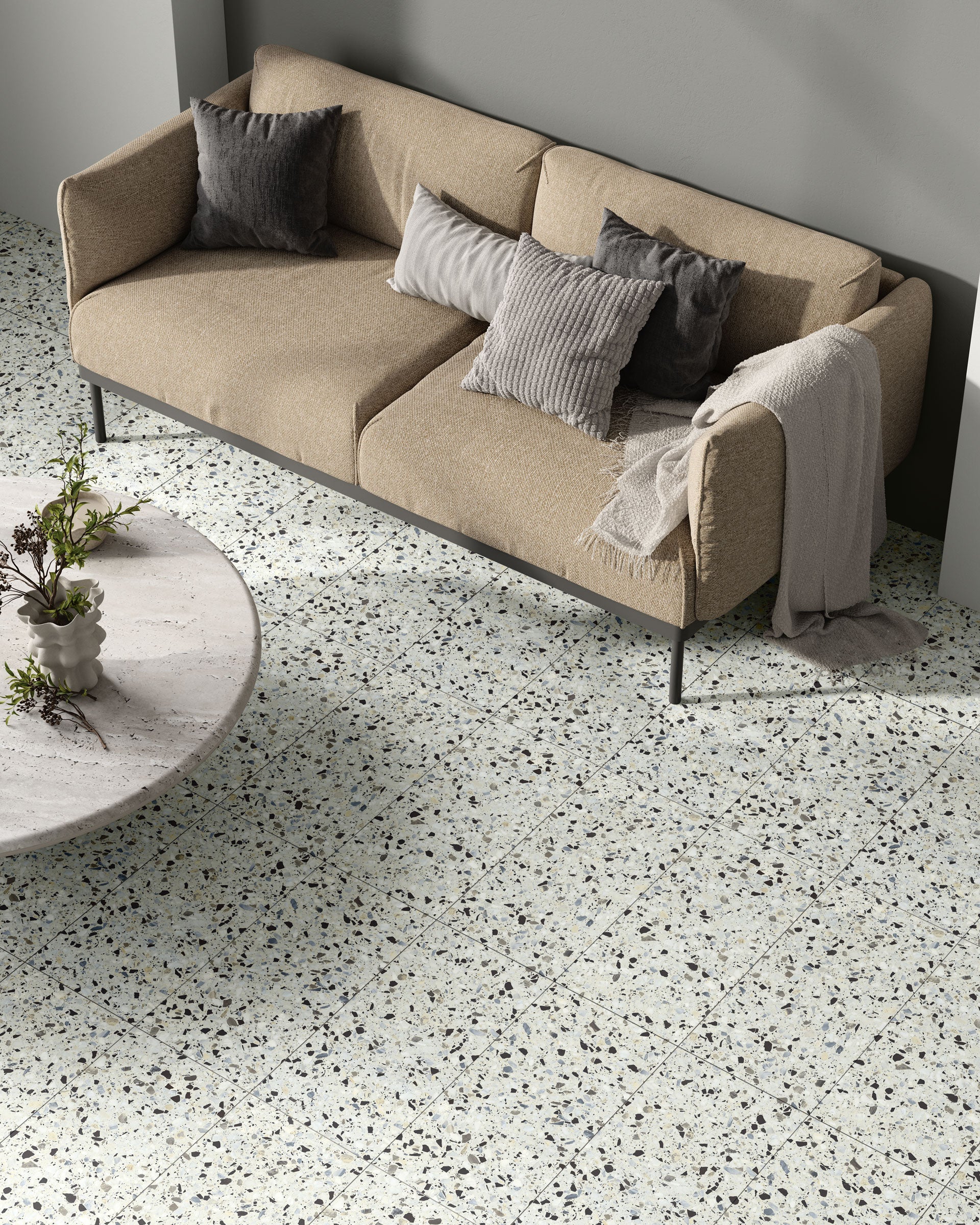 Terrazzo Allure™ 12x24 Matte Porcelain Tile in Azure