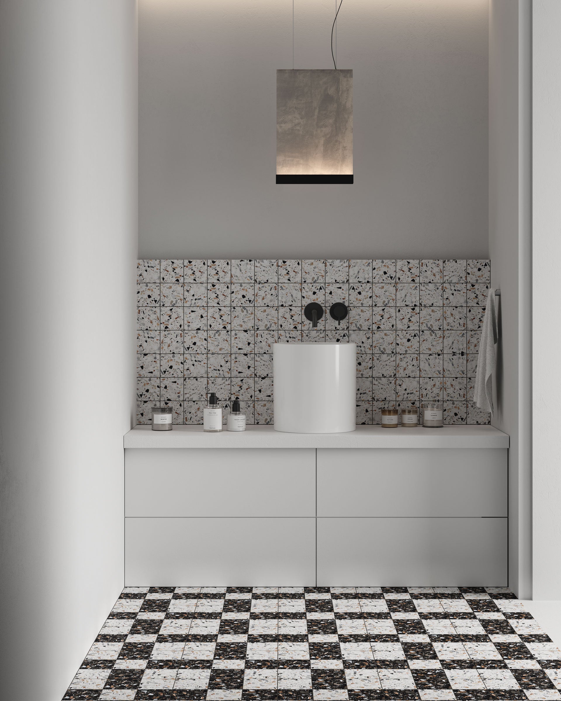 Terrazzo Allure™ 4x4 Matte Porcelain Tile in Constellation