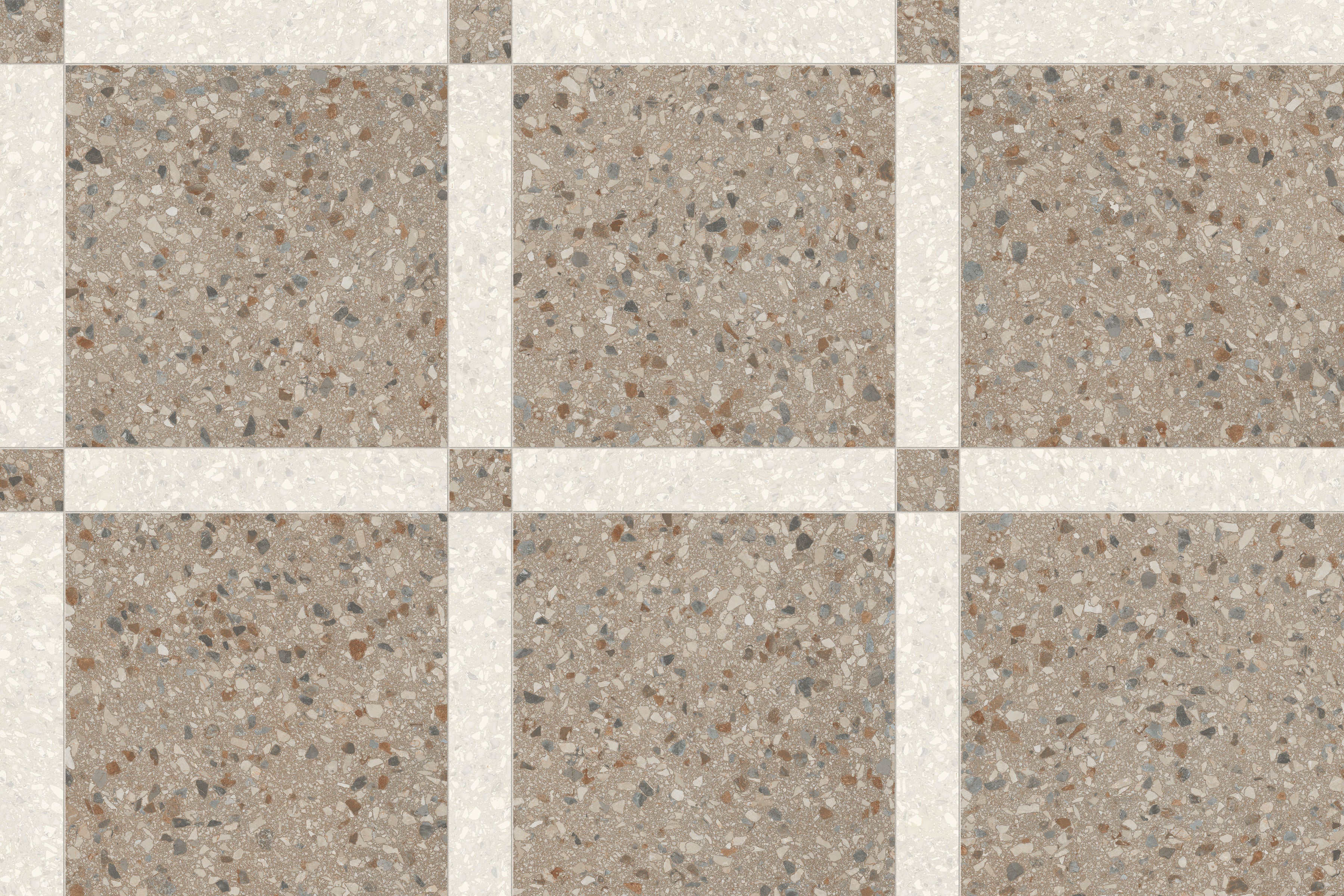 Terrazzo Allure™ 4x24 Matte Porcelain Tile in Eggshell