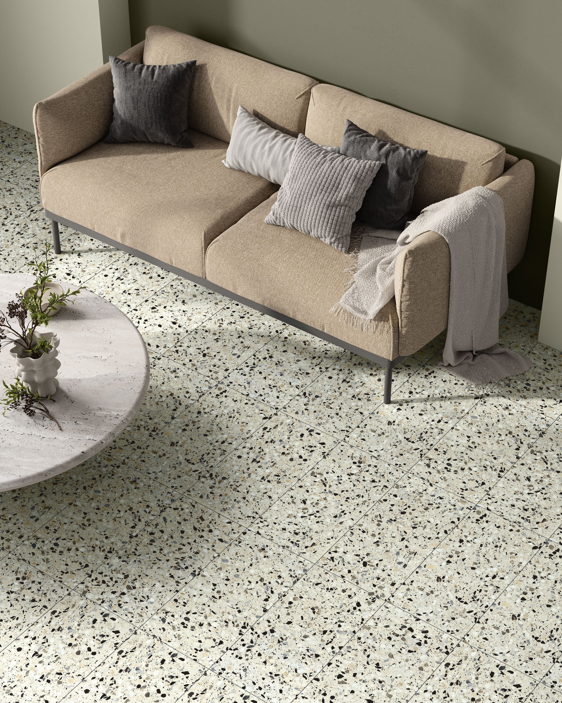 Terrazzo Allure™ 12x24 Matte Porcelain Tile in Mesquite