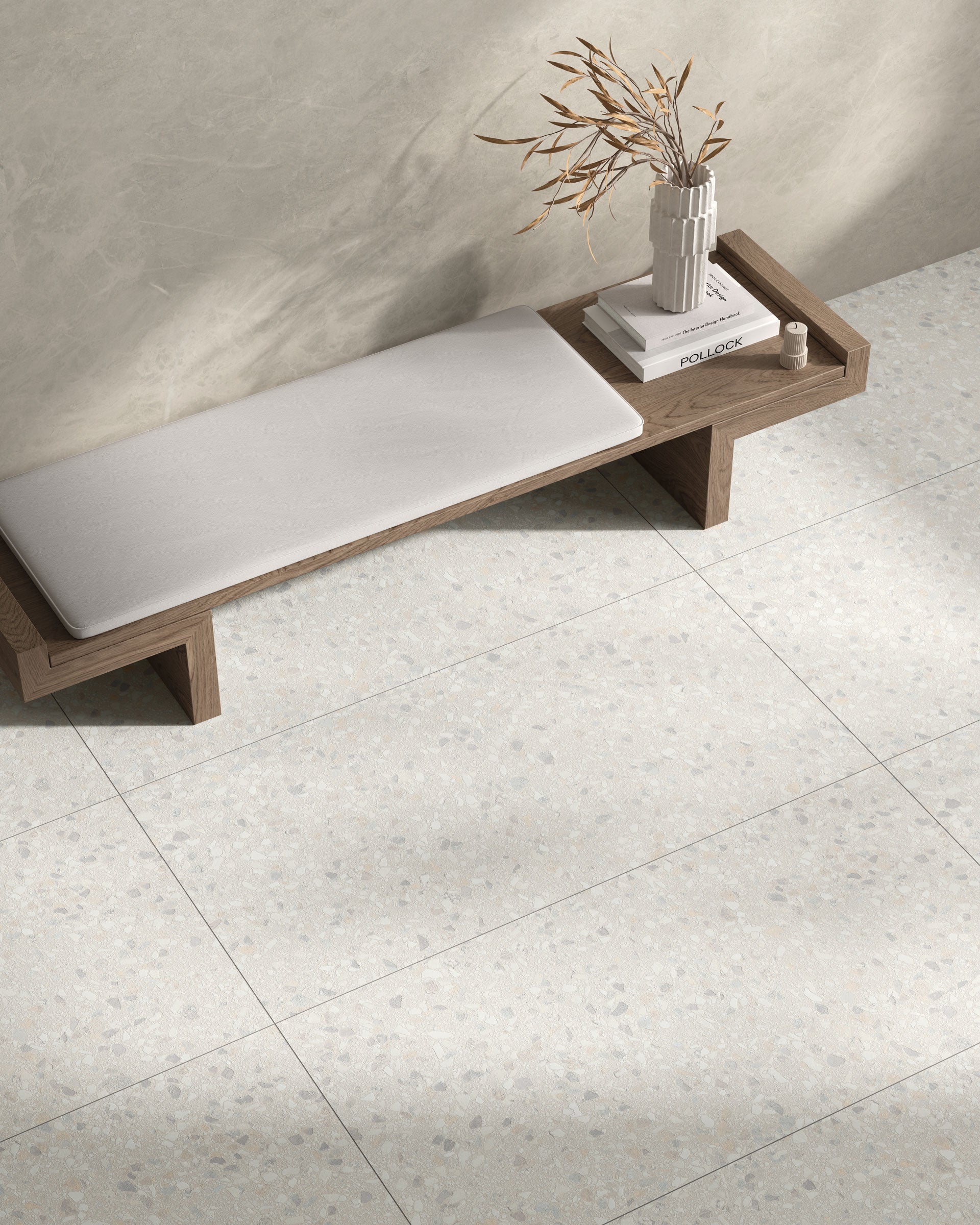 Terrazzo Allure™ 24x48 Matte Porcelain Tile in Snow