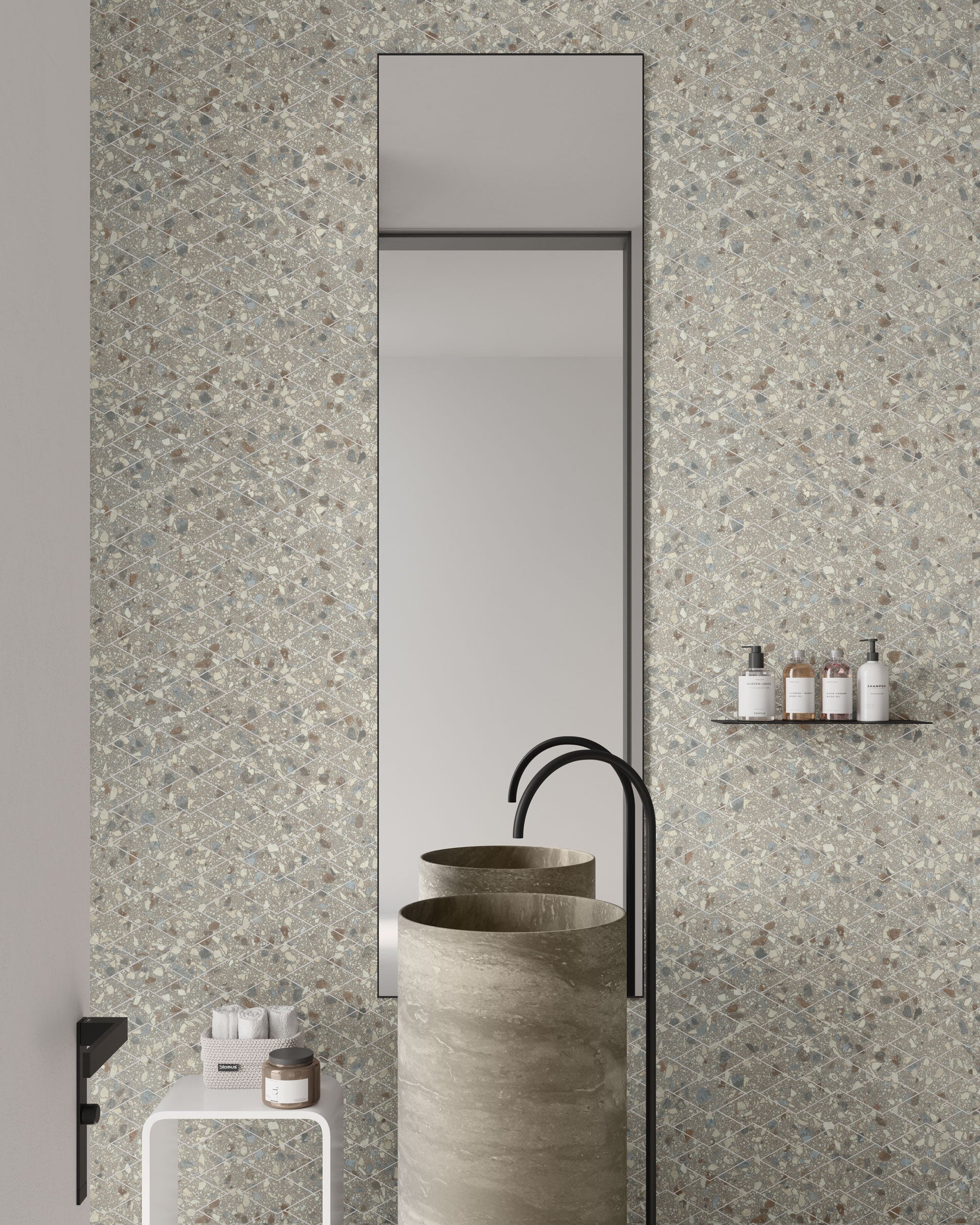 Terrazzo Allure™ 10.5x17 Matte Diamond Deco Porcelain Tile in Stonehenge