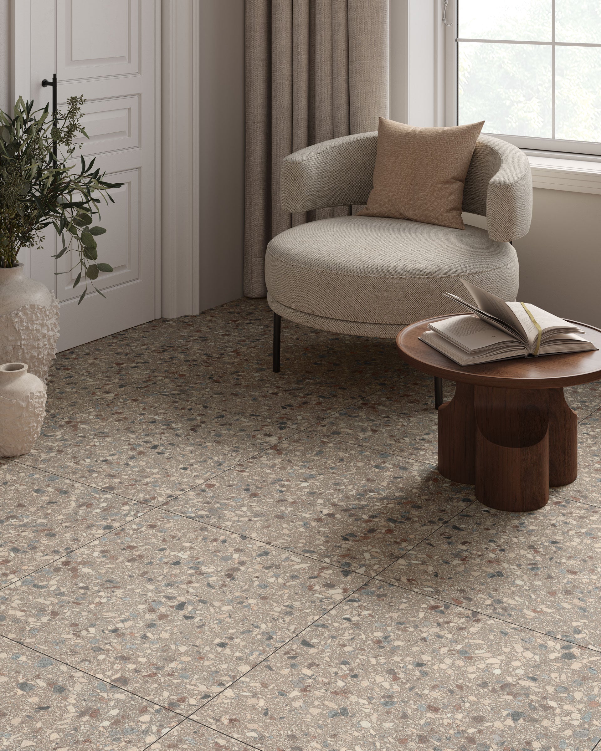 Terrazzo Allure™ 24x24 Matte Porcelain Tile in Tortoise