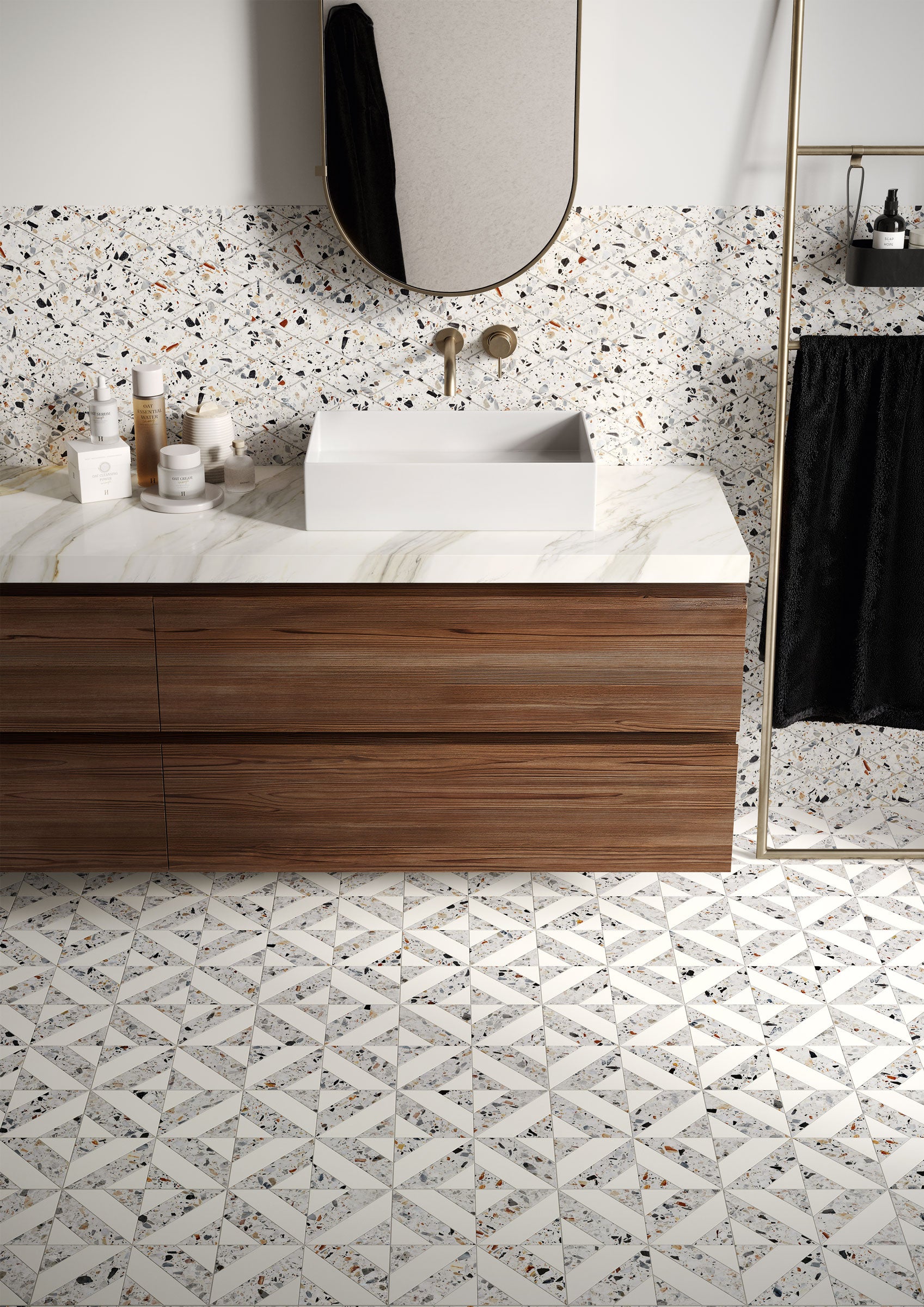 Terrazzo Allure™ 12x12 Matte Iconic Deco Porcelain Tile in Venice
