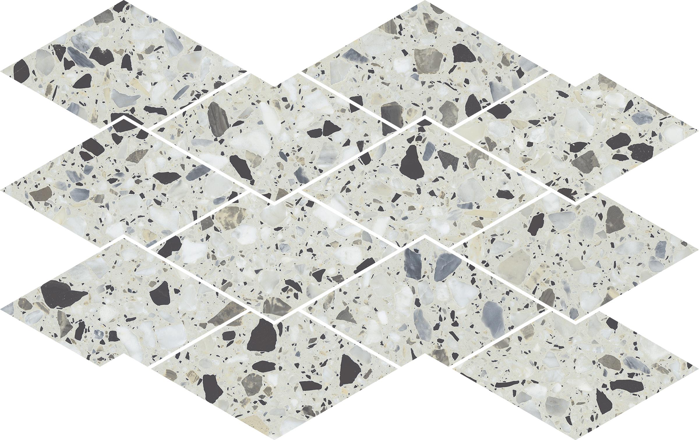 Terrazzo Allure™ 10.5x17 Matte Diamond Deco Porcelain Tile in Azure