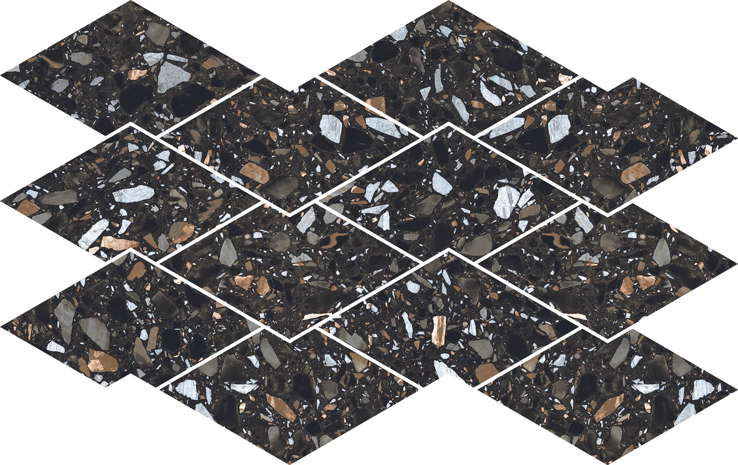 Terrazzo Allure™ 10.5x17 Matte Diamond Deco Porcelain Tile in Constellation
