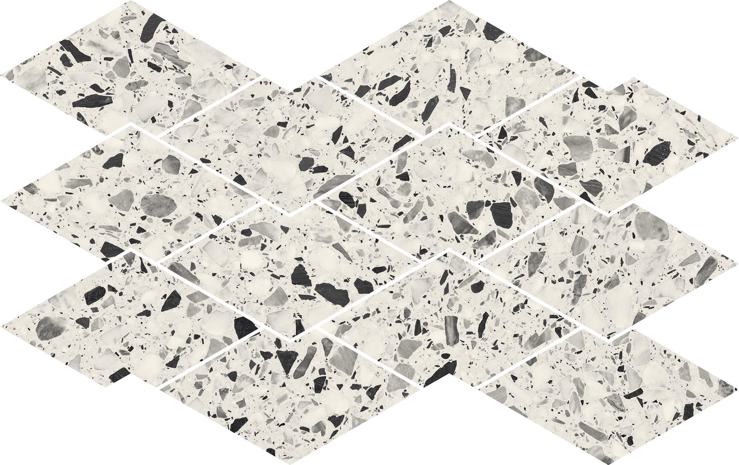 Terrazzo Allure™ 10.5x17 Matte Diamond Deco Porcelain Tile in Dalmatian