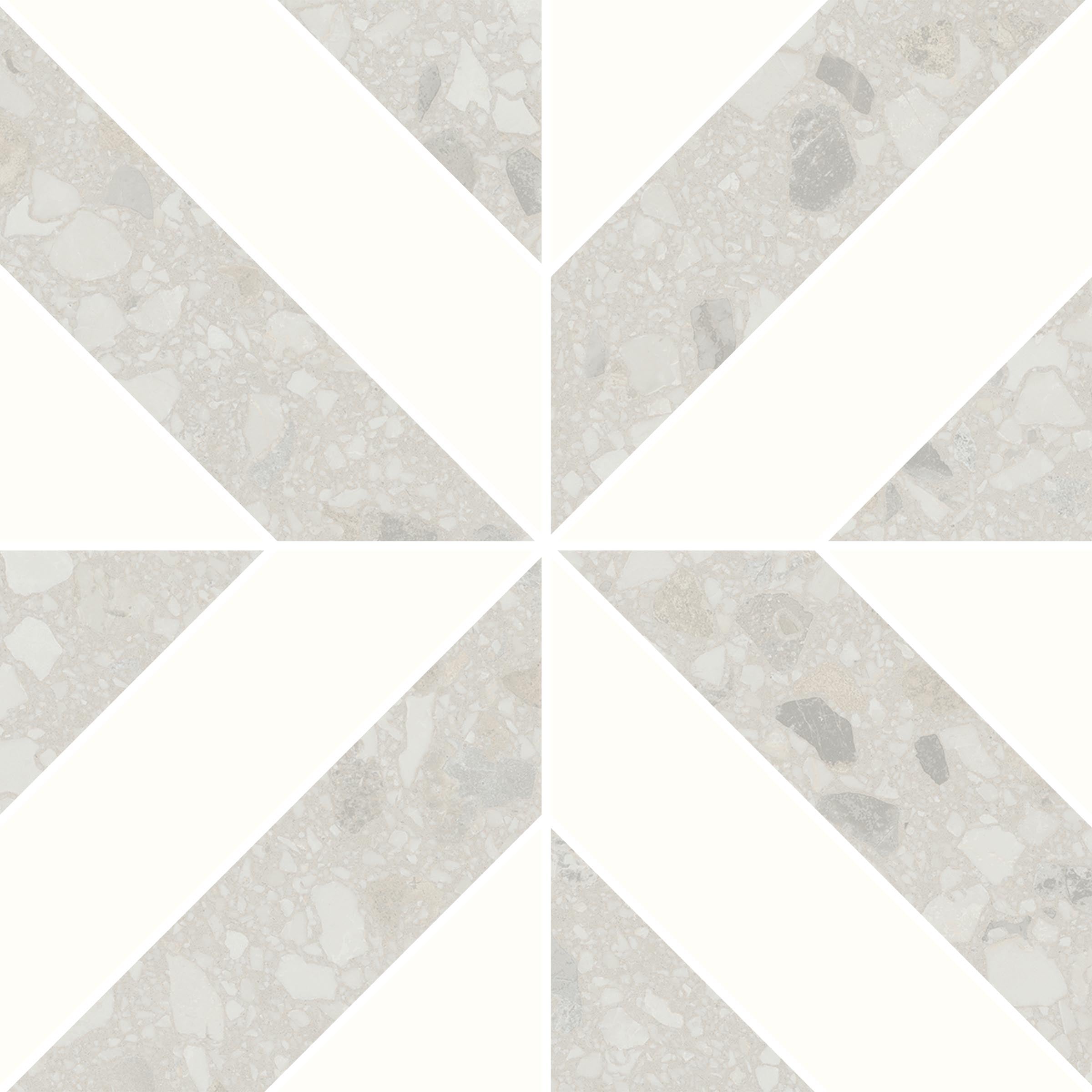 Terrazzo Allure™ 12x12 Matte Iconic Deco Porcelain Tile in Snow