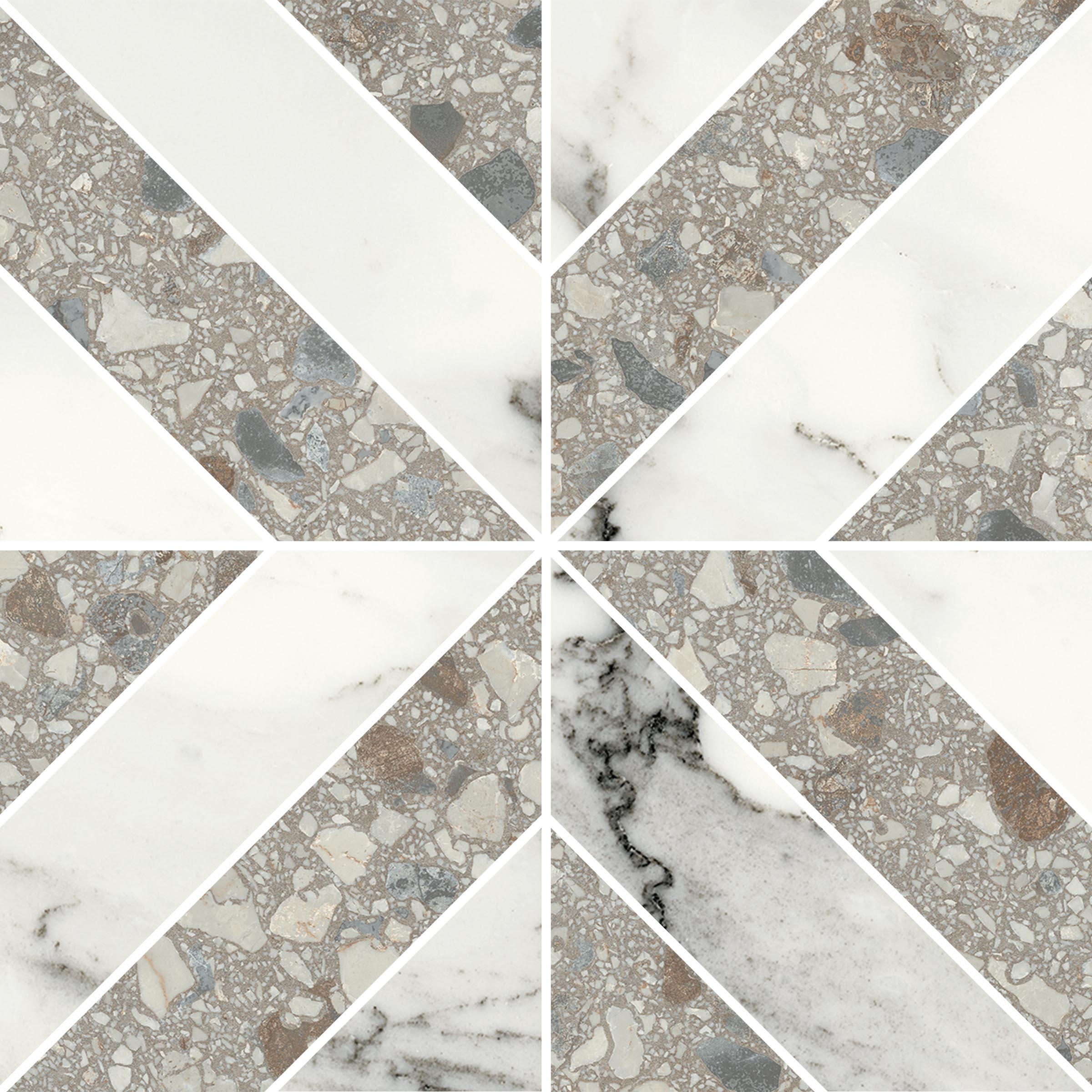 Terrazzo Allure™ 12x12 Matte Iconic Deco Porcelain Tile in Stonehenge