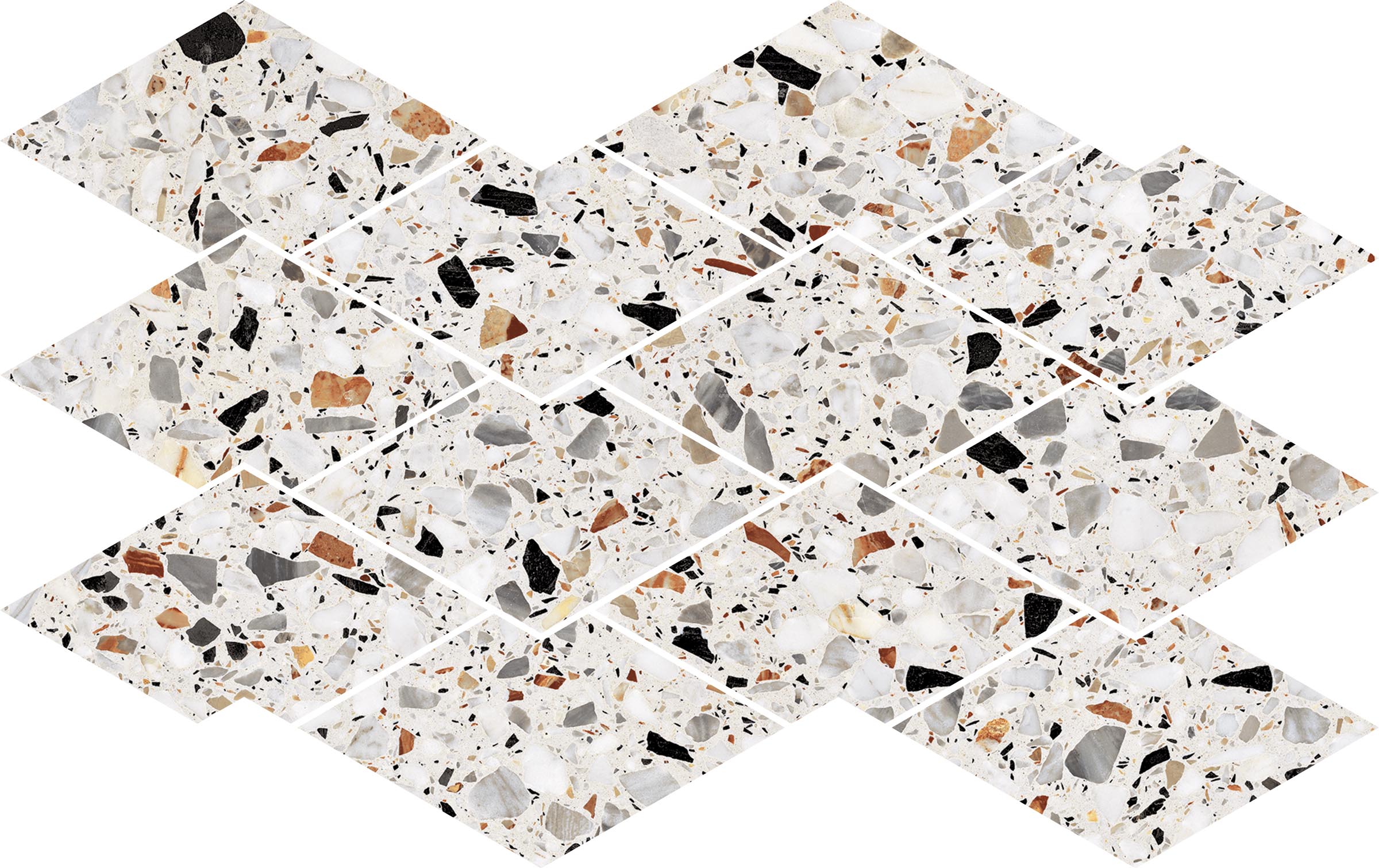 Terrazzo Allure™ 10.5x17 Matte Diamond Deco Porcelain Tile in Venice