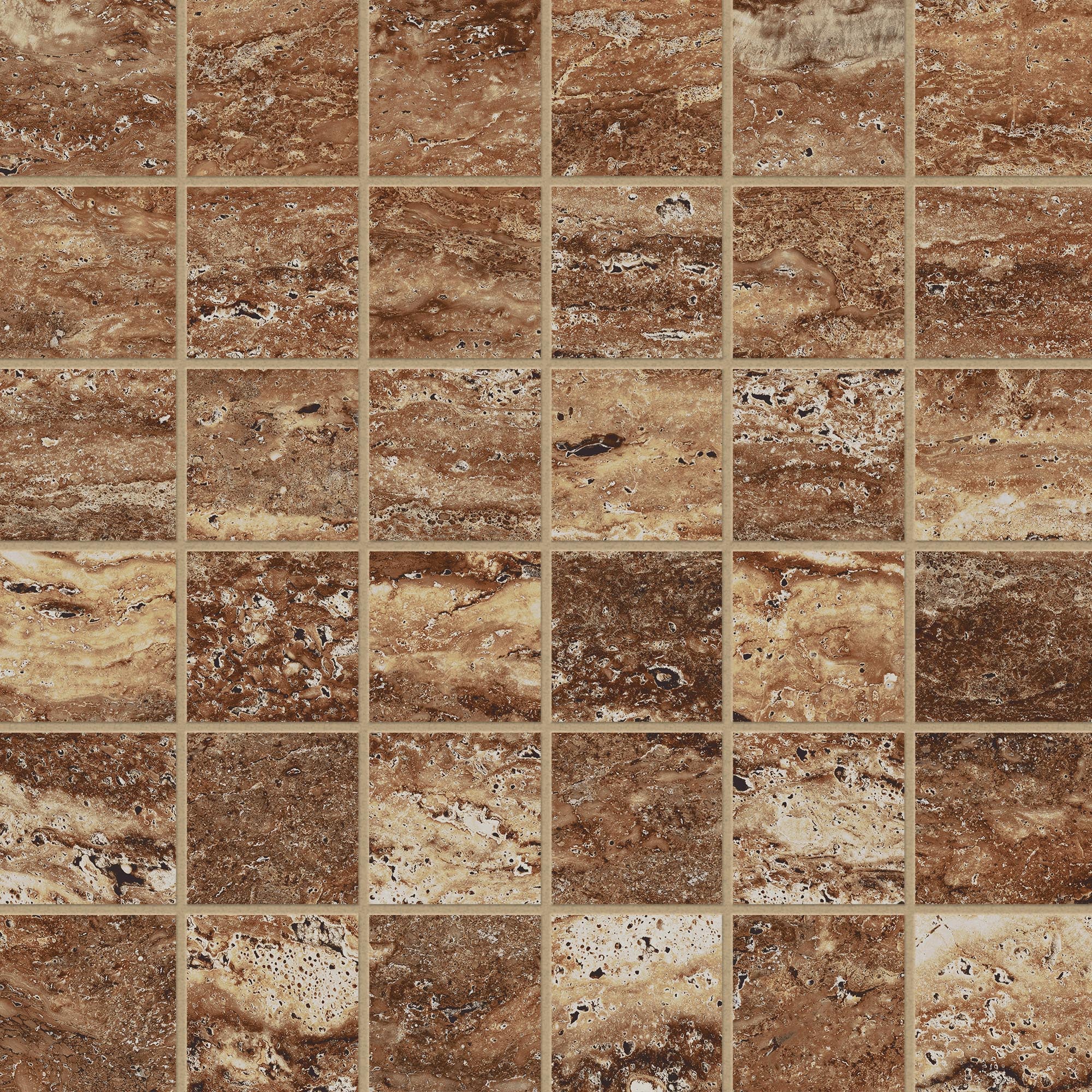 Travertine 2x2 Matte Porcelain Mesh Mosaic Tile in Bold
