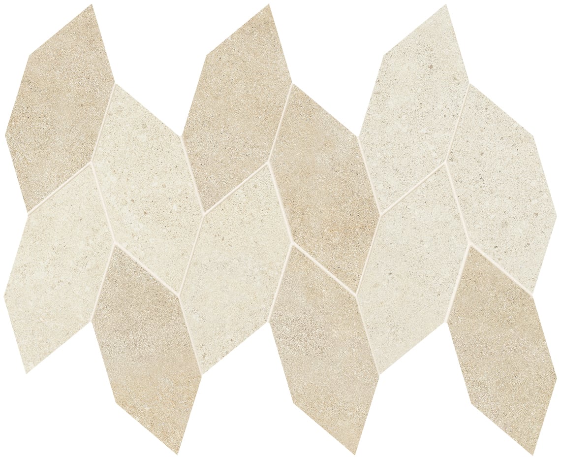 Tycoon 12.5x15 Matte Porcelain Leaf Mosaic Tile in Beige Mix