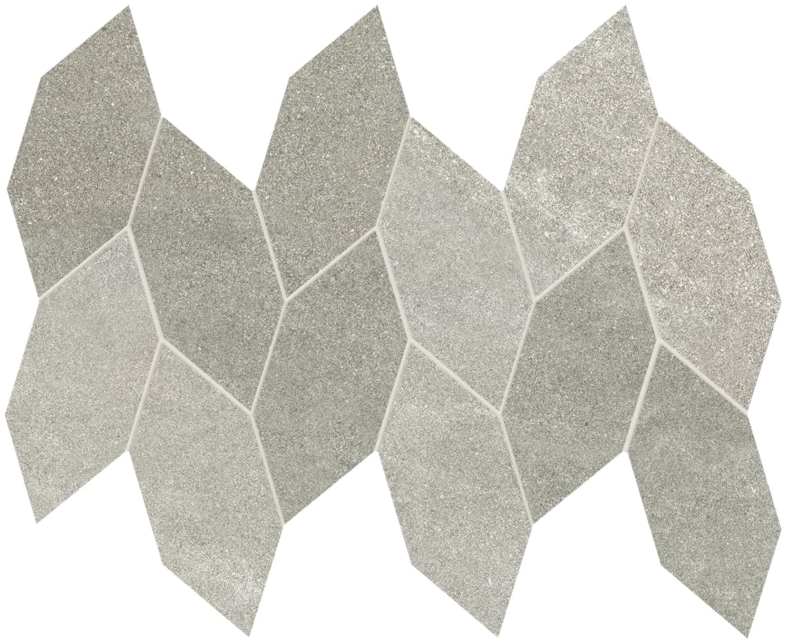 Tycoon 12.5x15 Matte Porcelain Leaf Mosaic Tile in Grey Mix