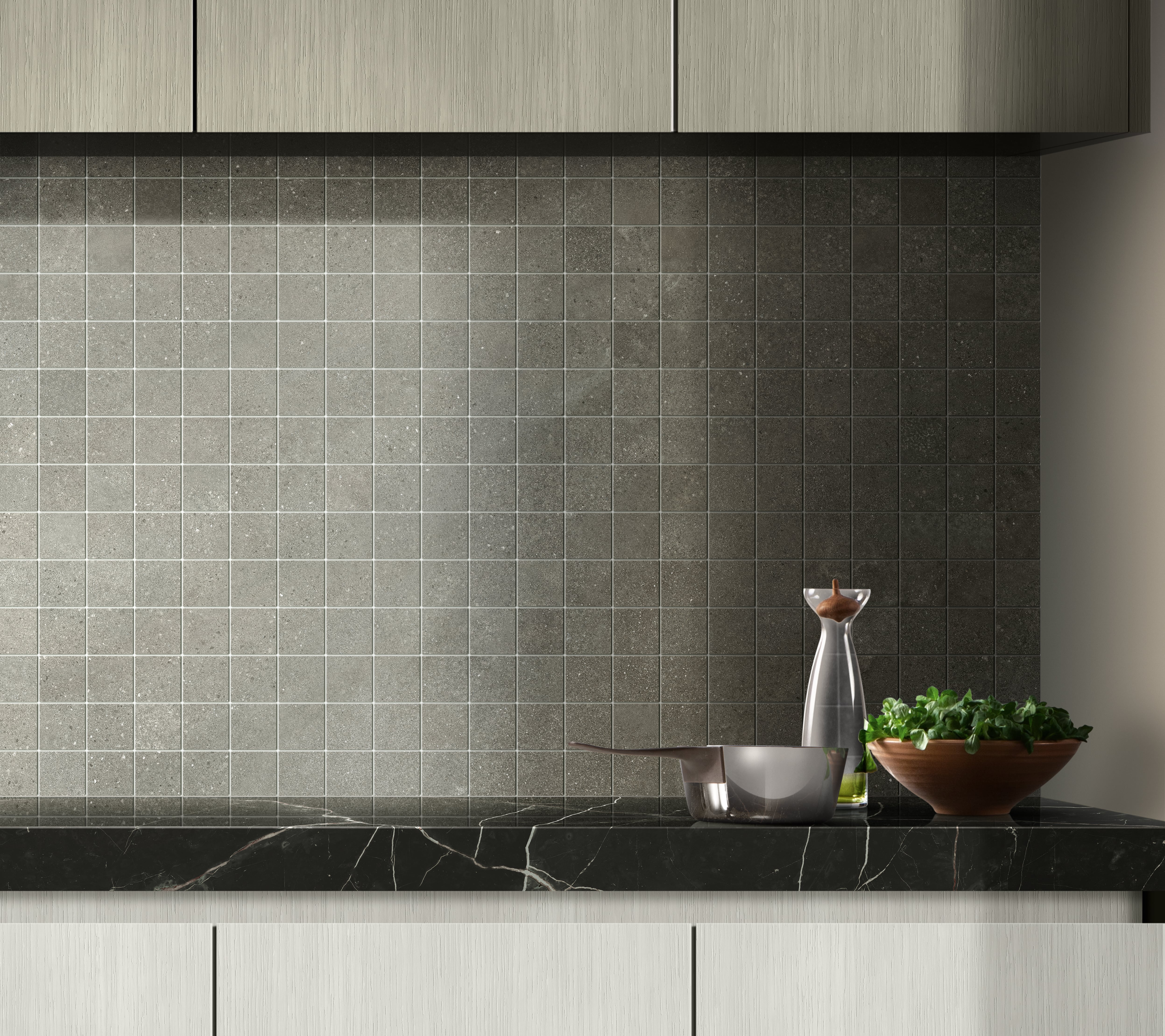 Tycoon 2x2 Matte Porcelain Mesh Mosaic Tile in Storm Grey