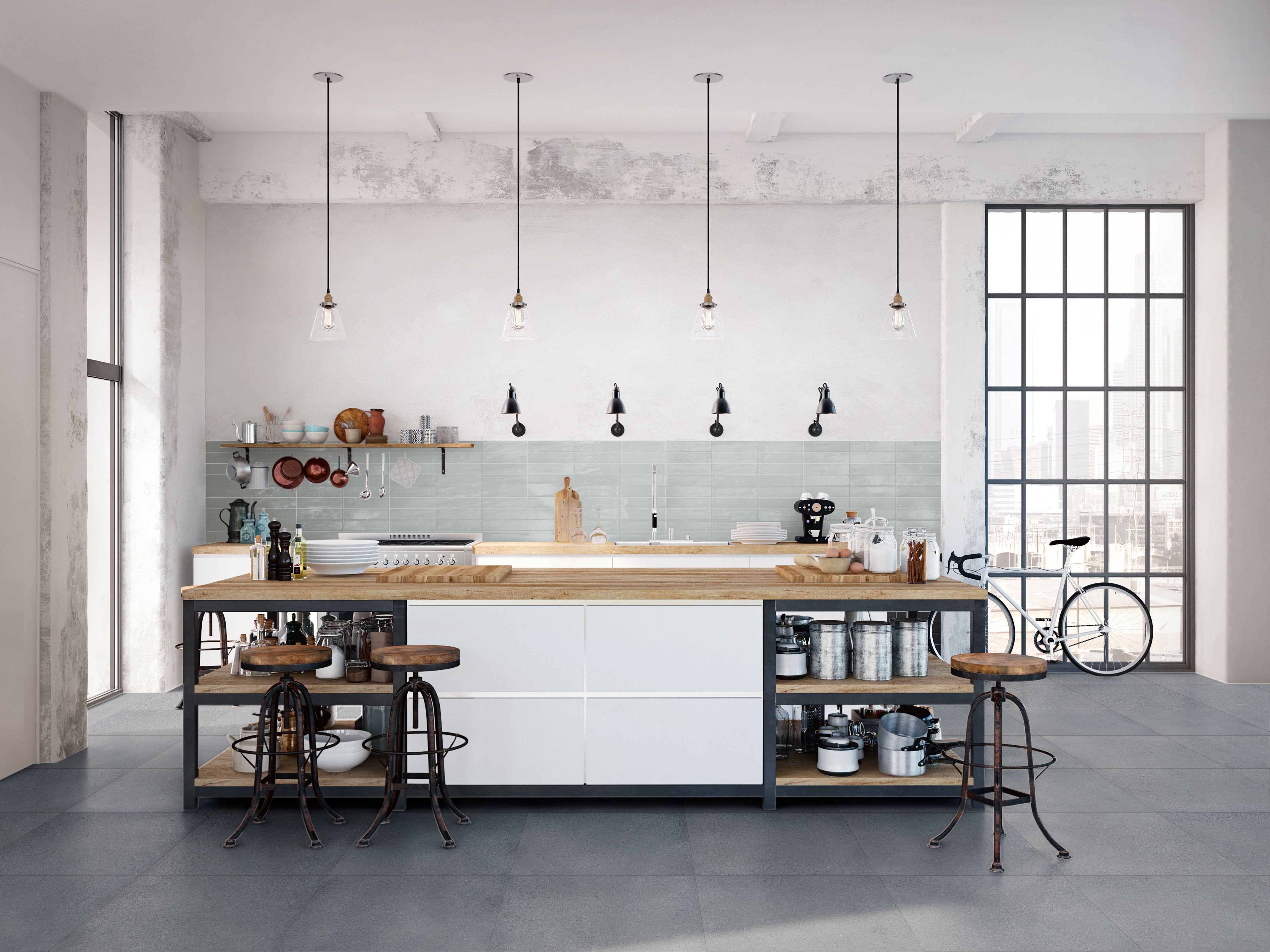 Urban Living 24x24 Raw Porcelain Tile in Dust Blue