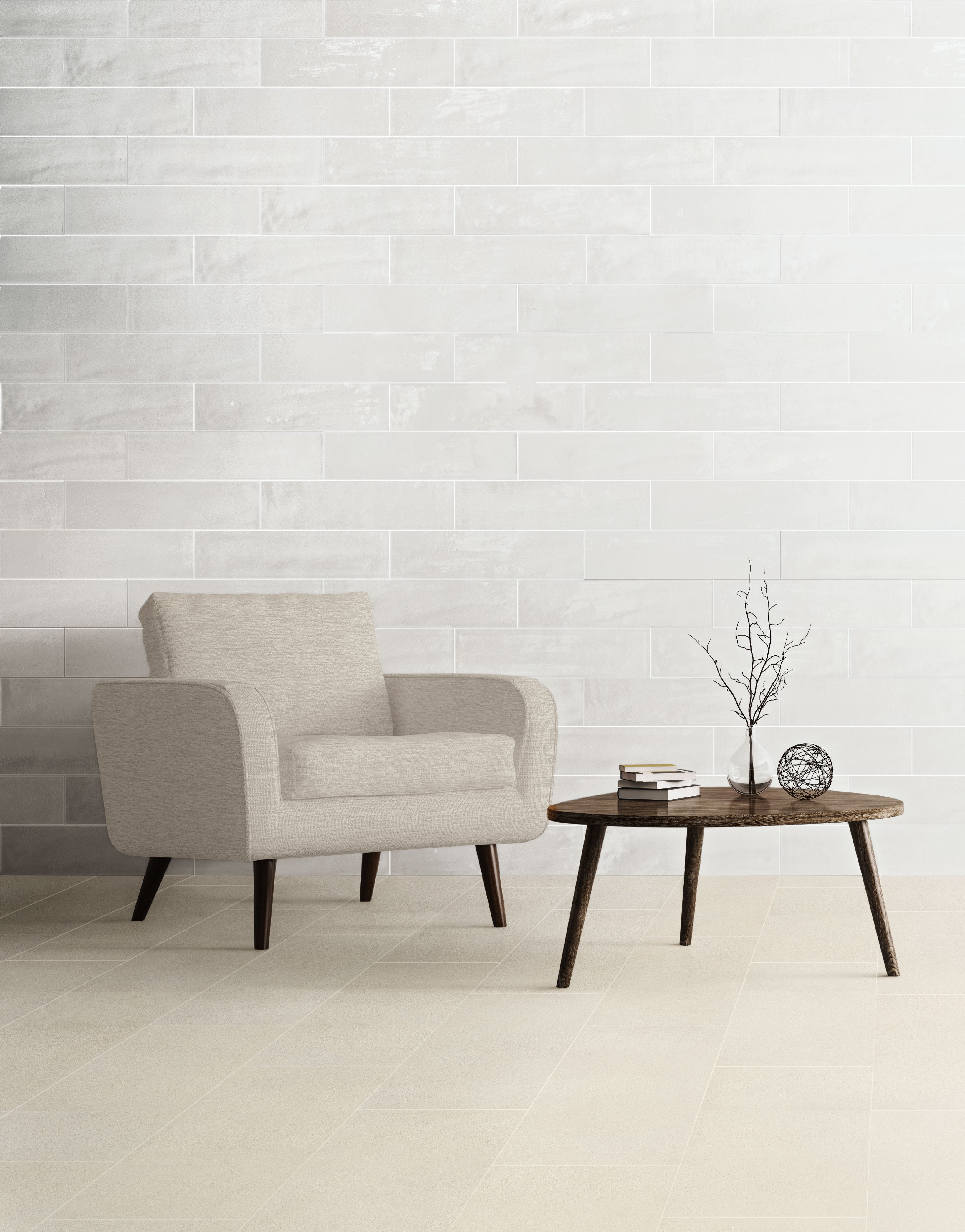 Urban Living 6x24 Glossy Porcelain Tile in Pure