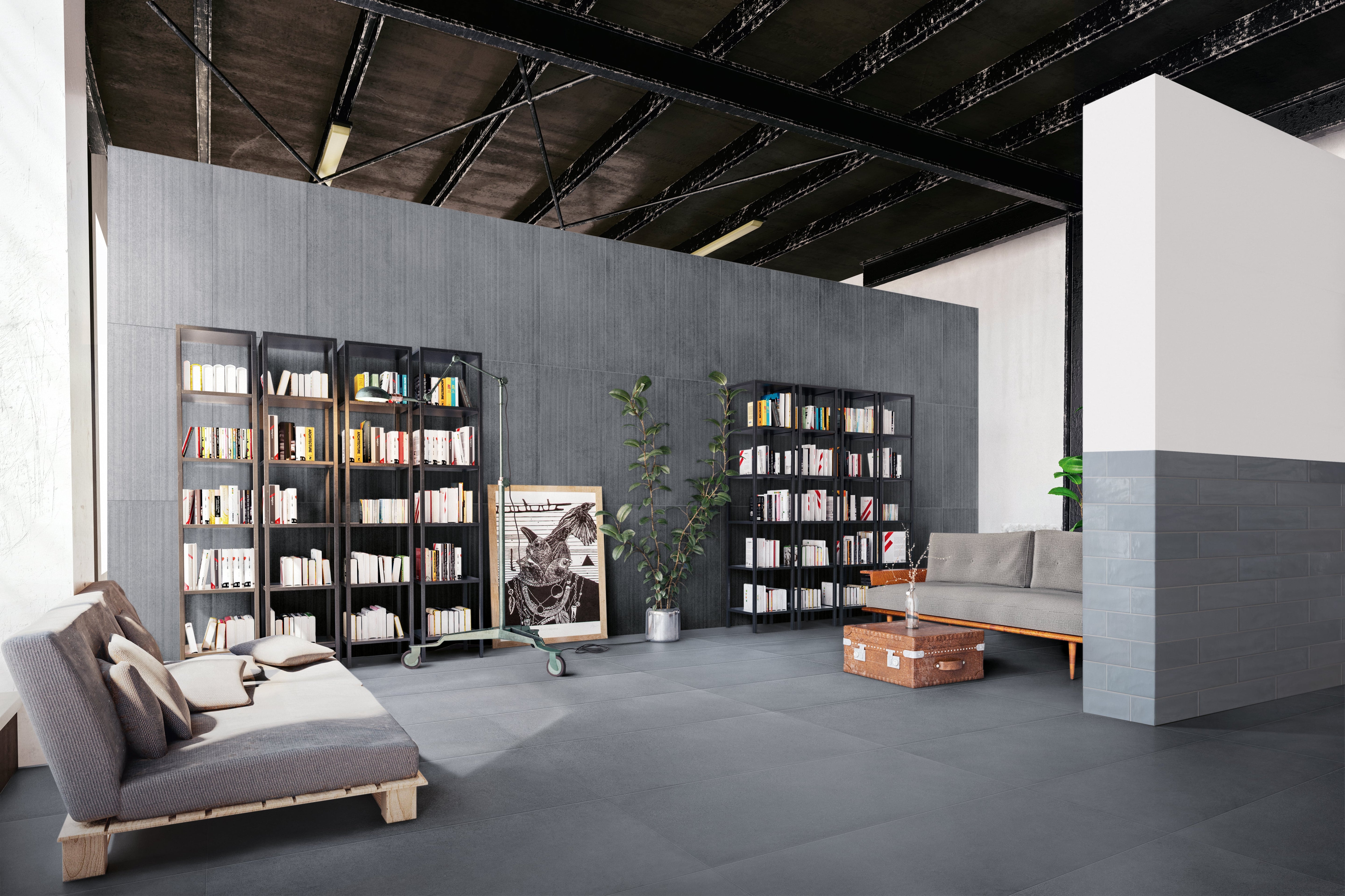 Urban Living 24x48 Chiseled Porcelain Tile in Dust Blue