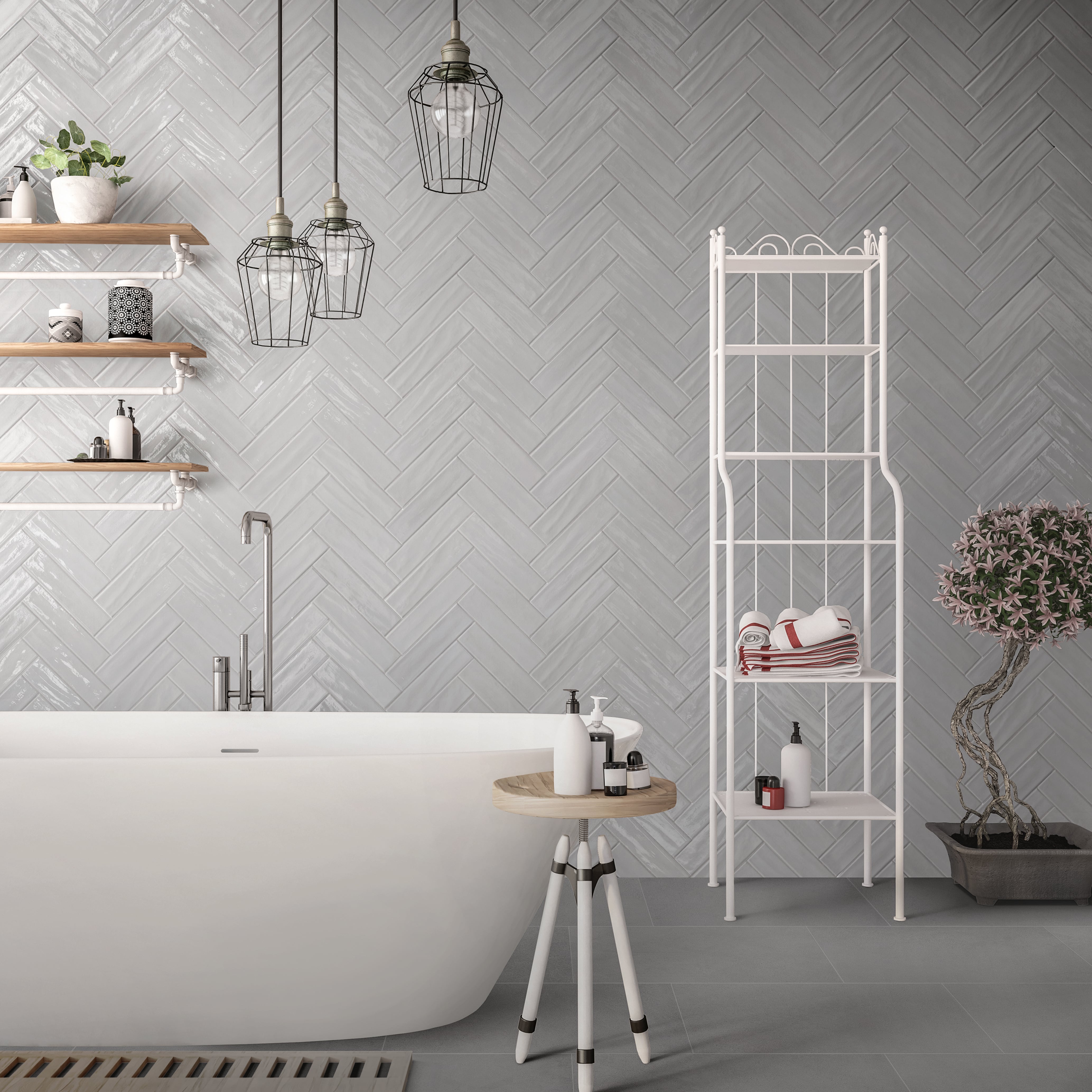 Urban Living 3x12 Glossy Porcelain Tile in Wisdom Grey