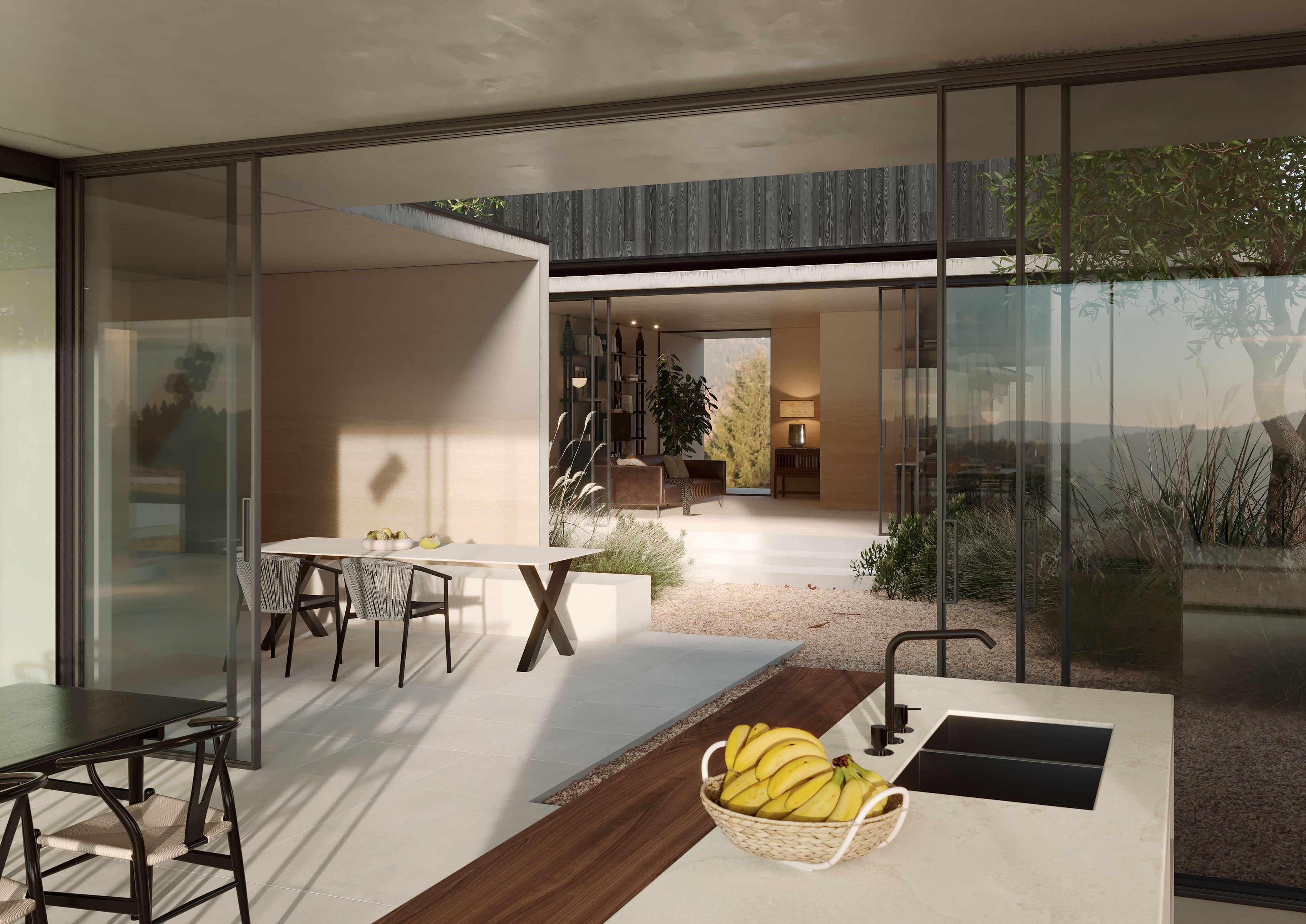 EcoStone Pre-Fab 32x96 Matte Porcelain Tile in Fog Cross Cut