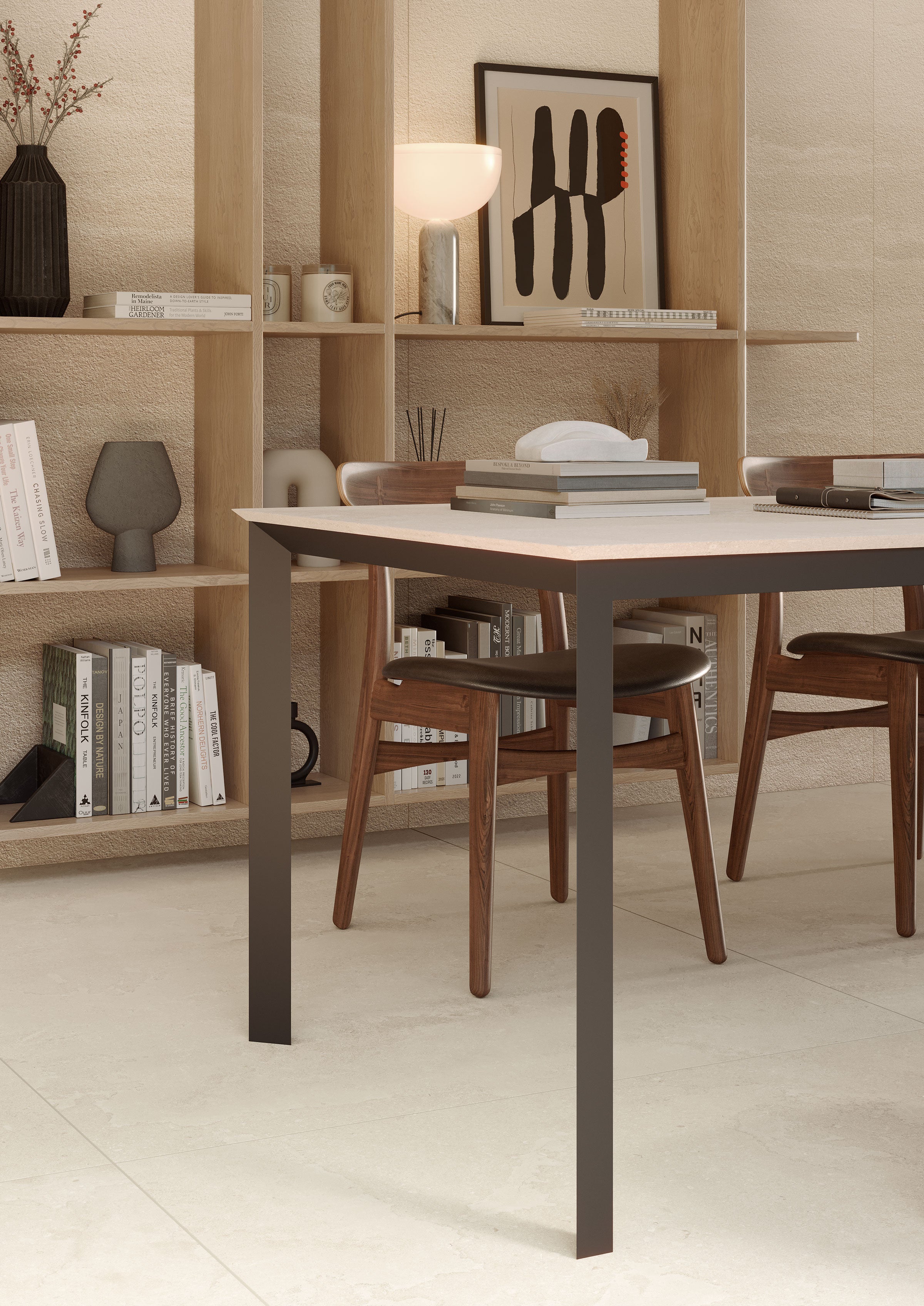 EcoStone Pre-Fab 32x96 Matte Porcelain Tile in Jute Cross Cut