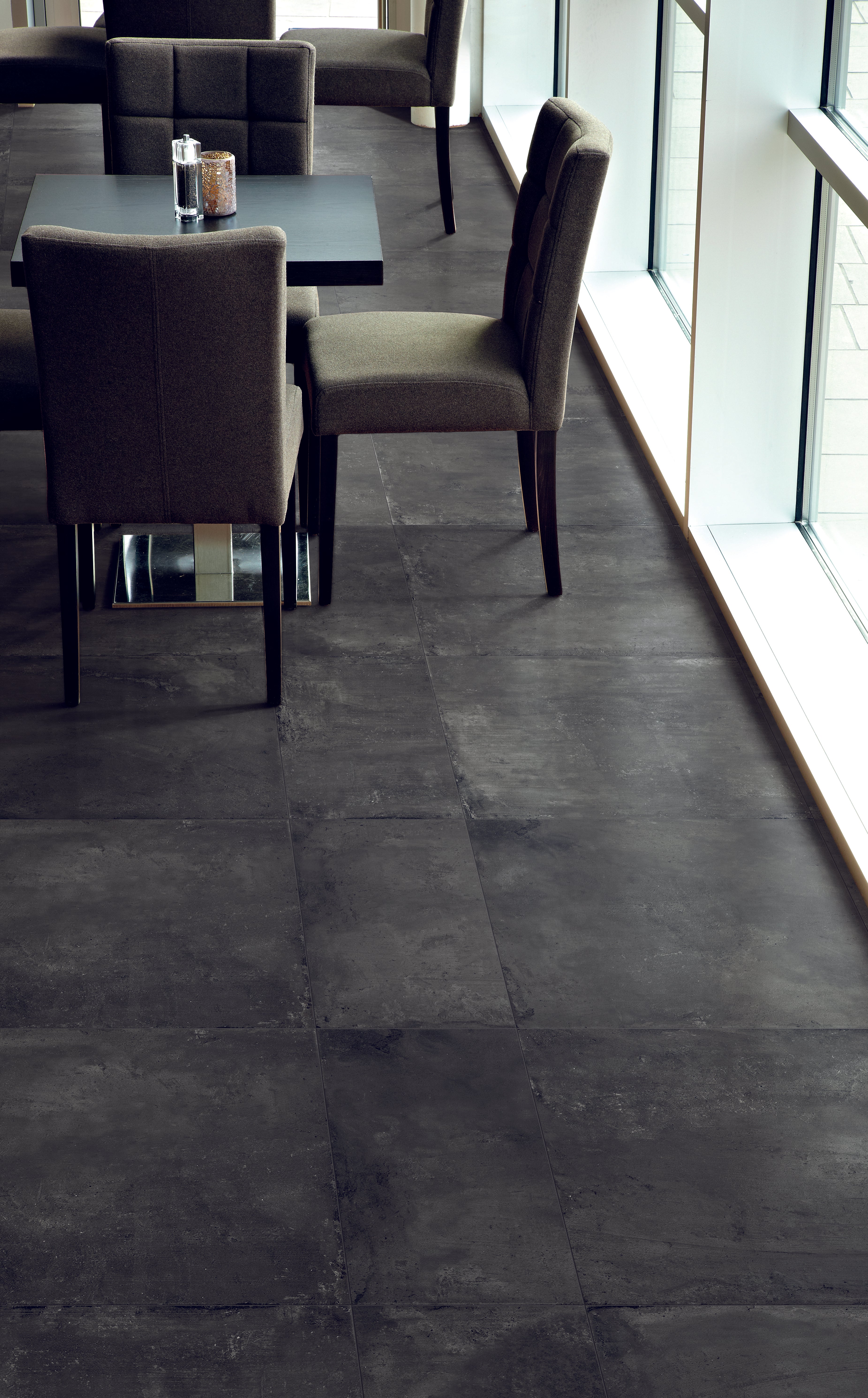 +One 12x24 Matte Porcelain Tile in Coal