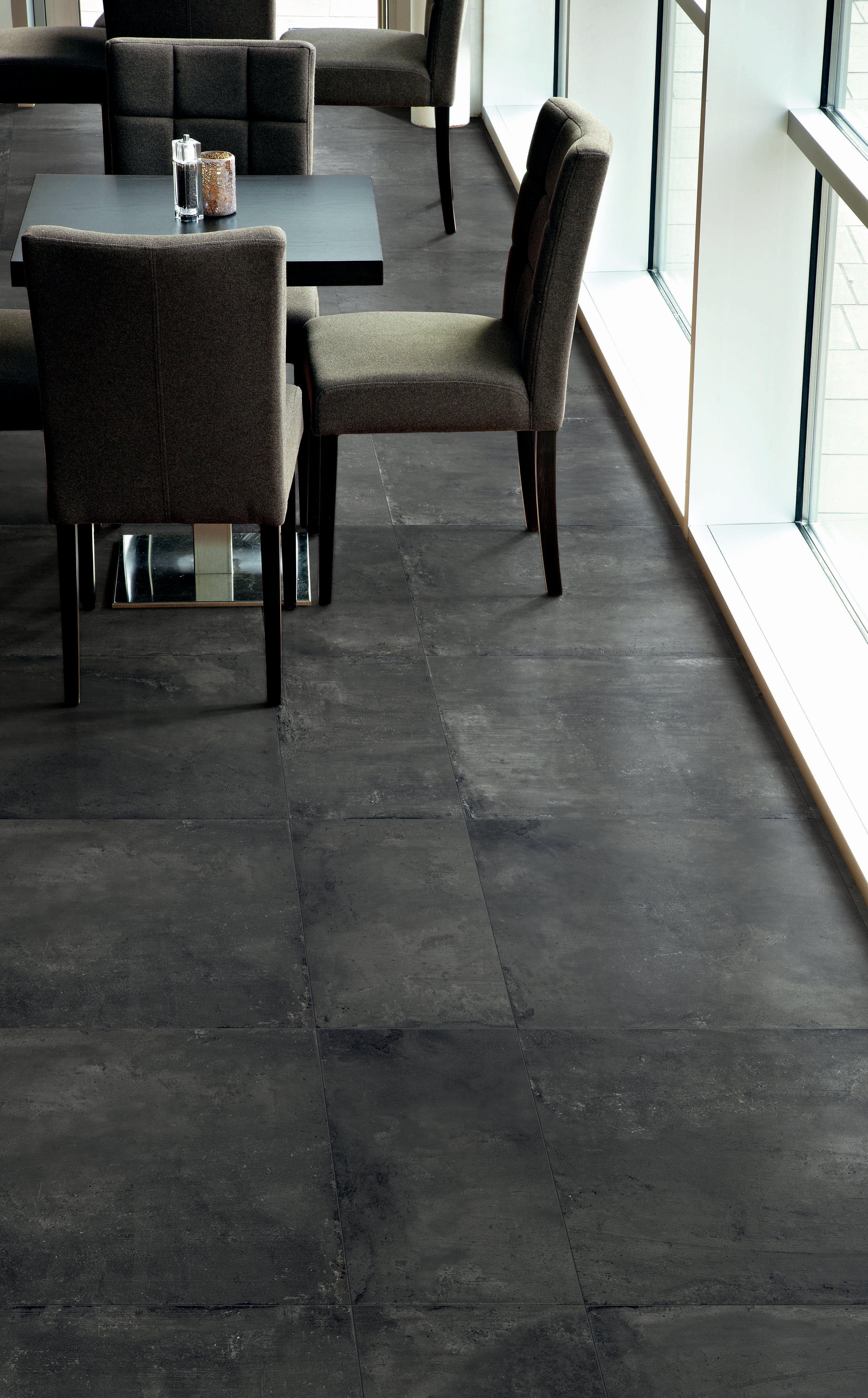 +One 24x24 Matte Porcelain Tile in Coal