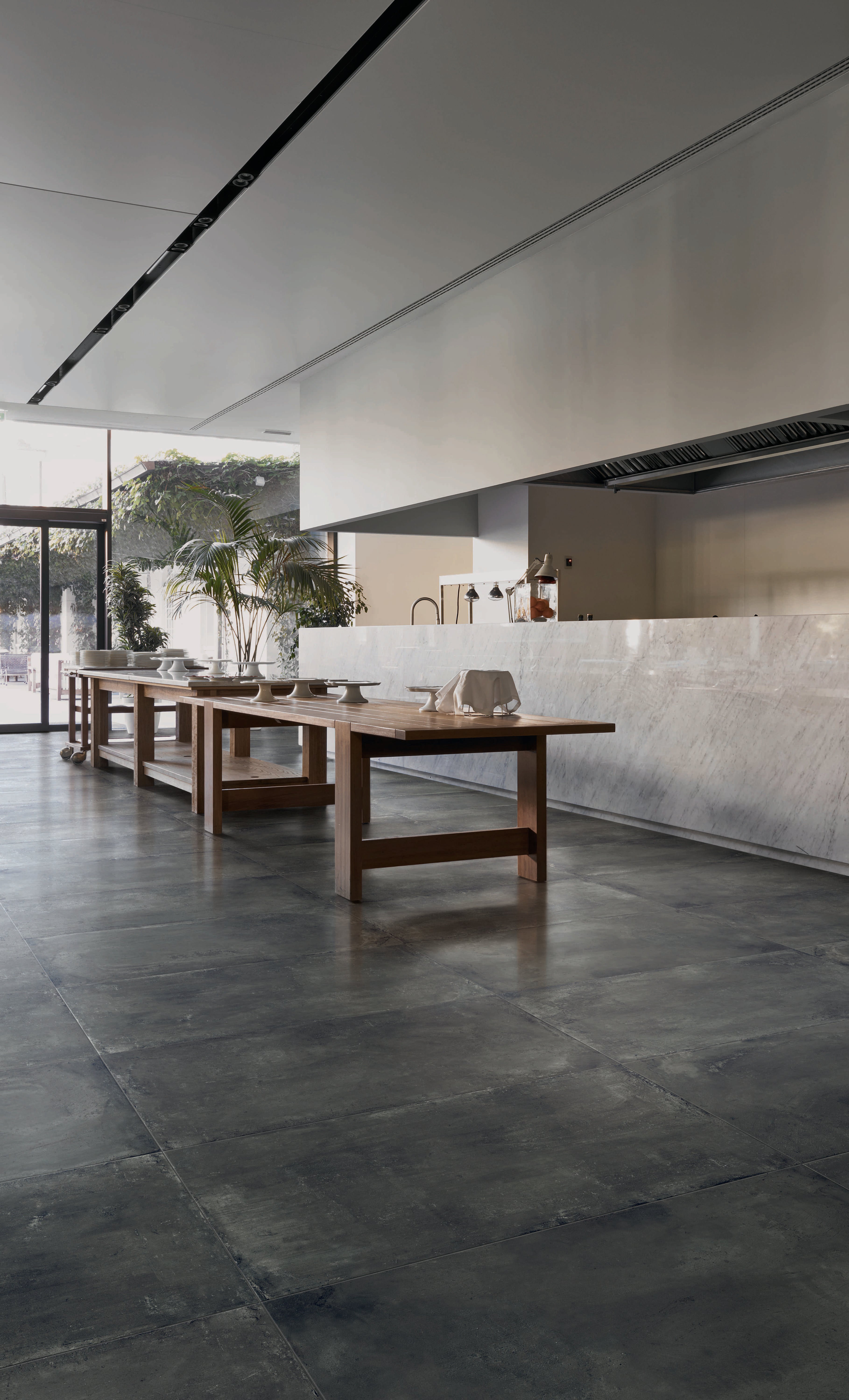 +One 24x48 Matte Porcelain Tile in Coal