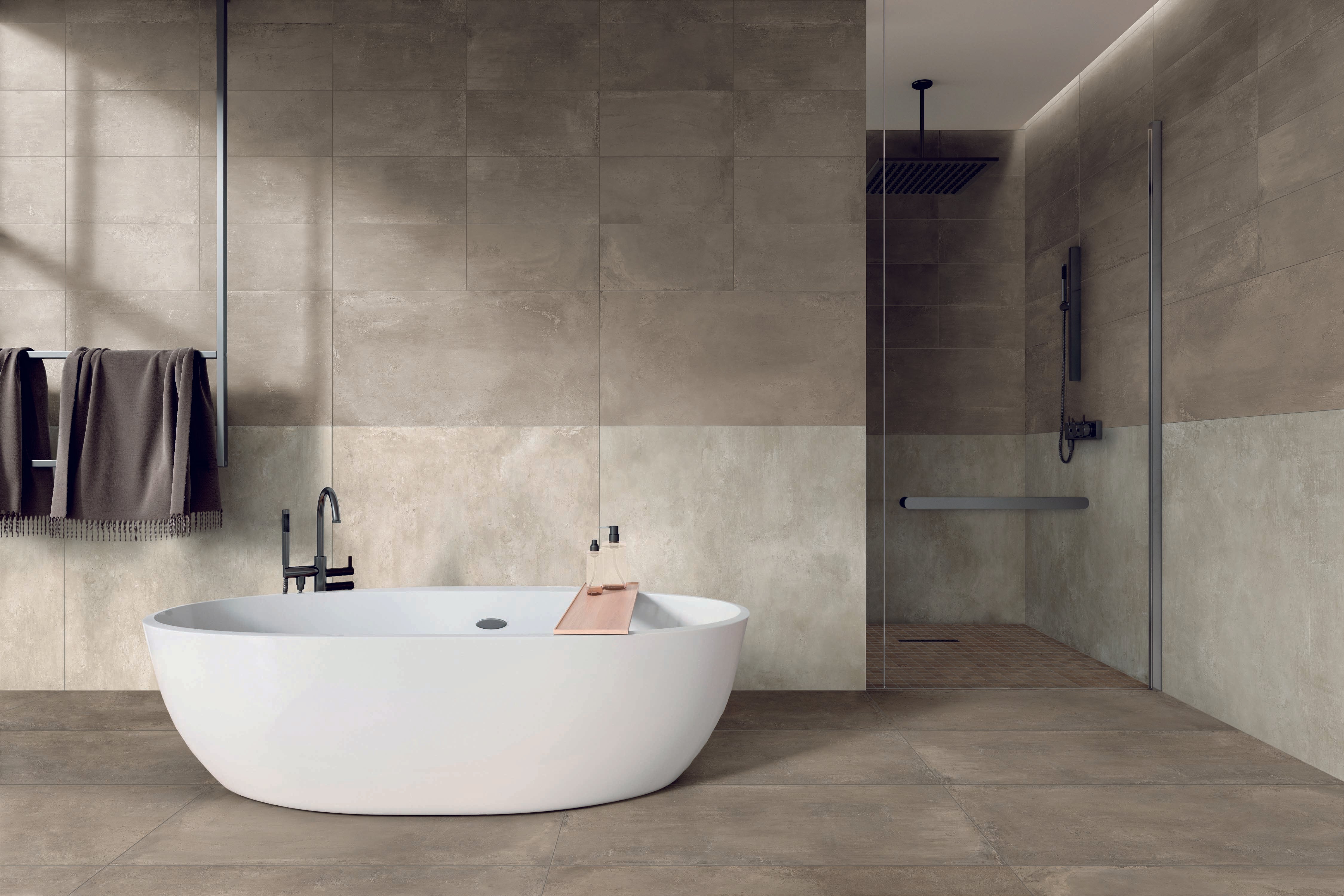 +One 48x48 Matte Porcelain Tile in Greige