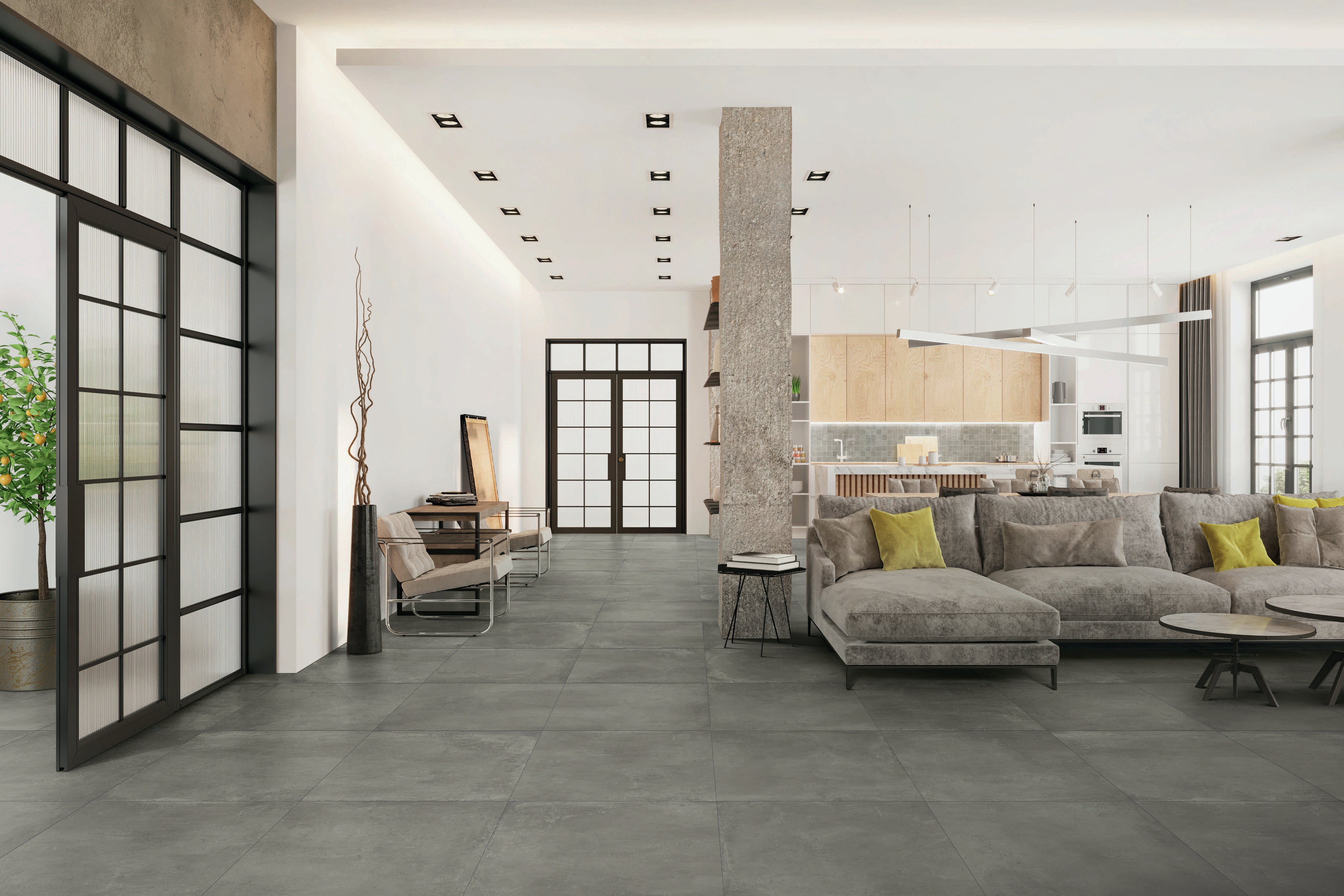 +One 24x24 Matte Porcelain Tile in Plumb