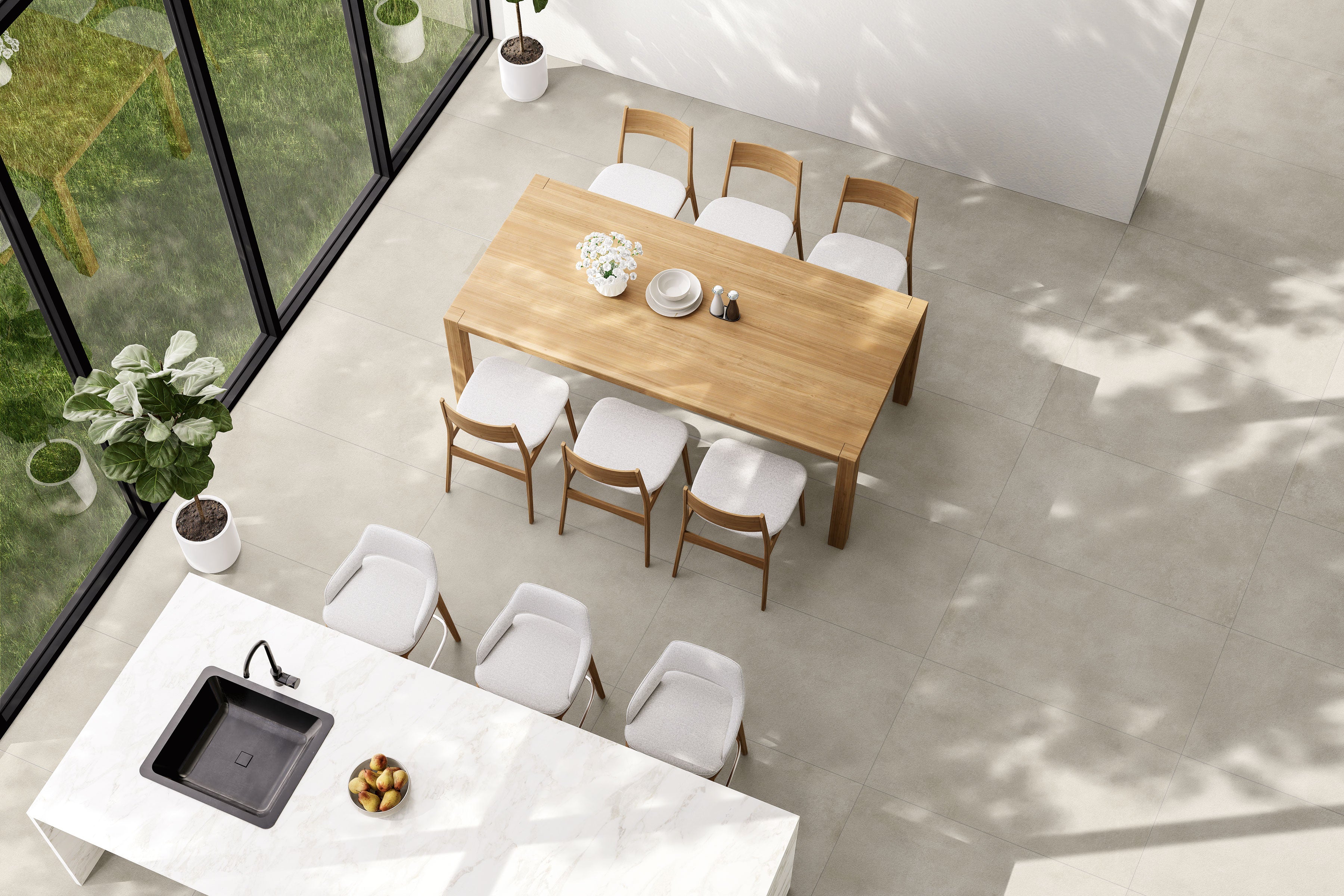 Imprint 24x48 Matte Porcelain Tile in Intaglio Kaolin