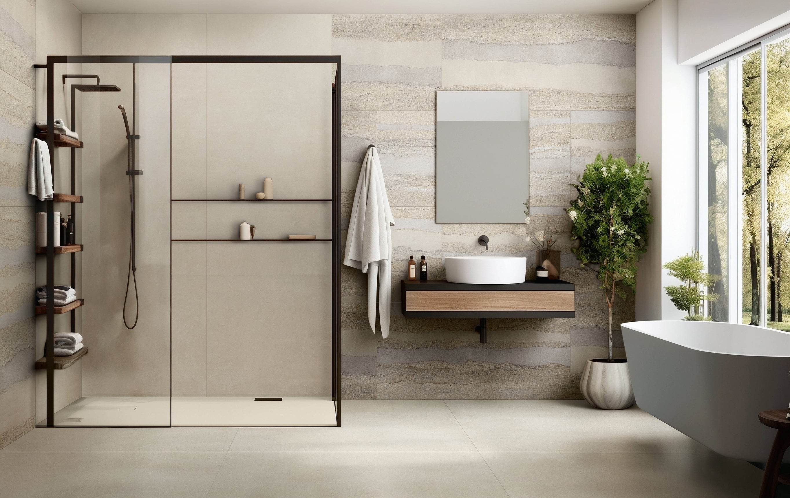 Imprint 24x48 Matte Porcelain Tile in Intaglio Cool