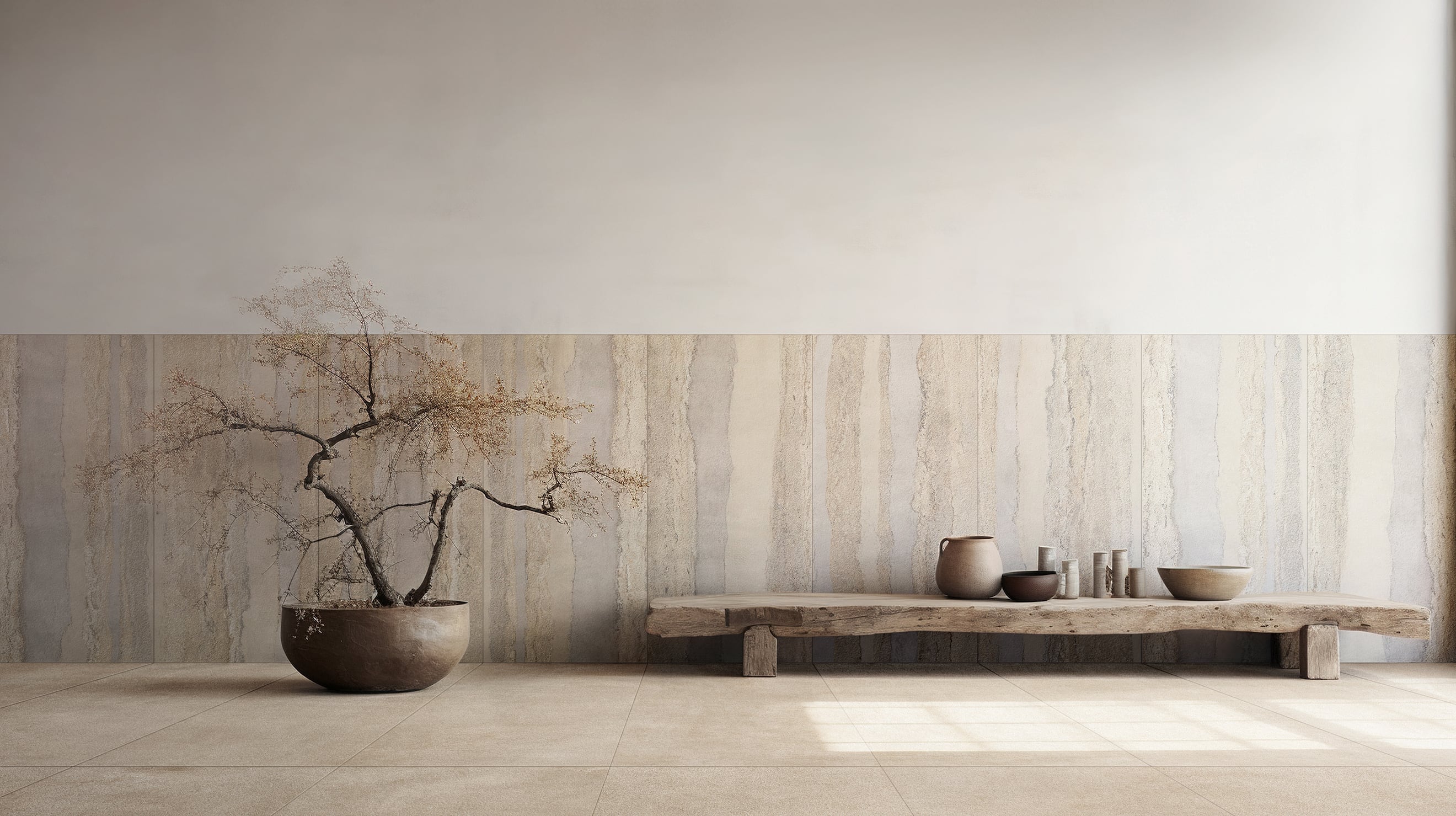 Imprint 24x48 Matte Porcelain Tile in Intaglio Warm