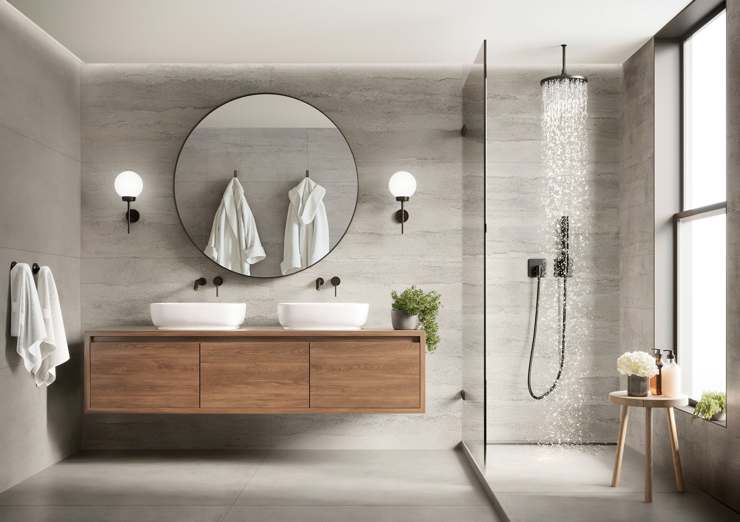 Imprint 24x48 Matte Porcelain Tile in Strata Cool