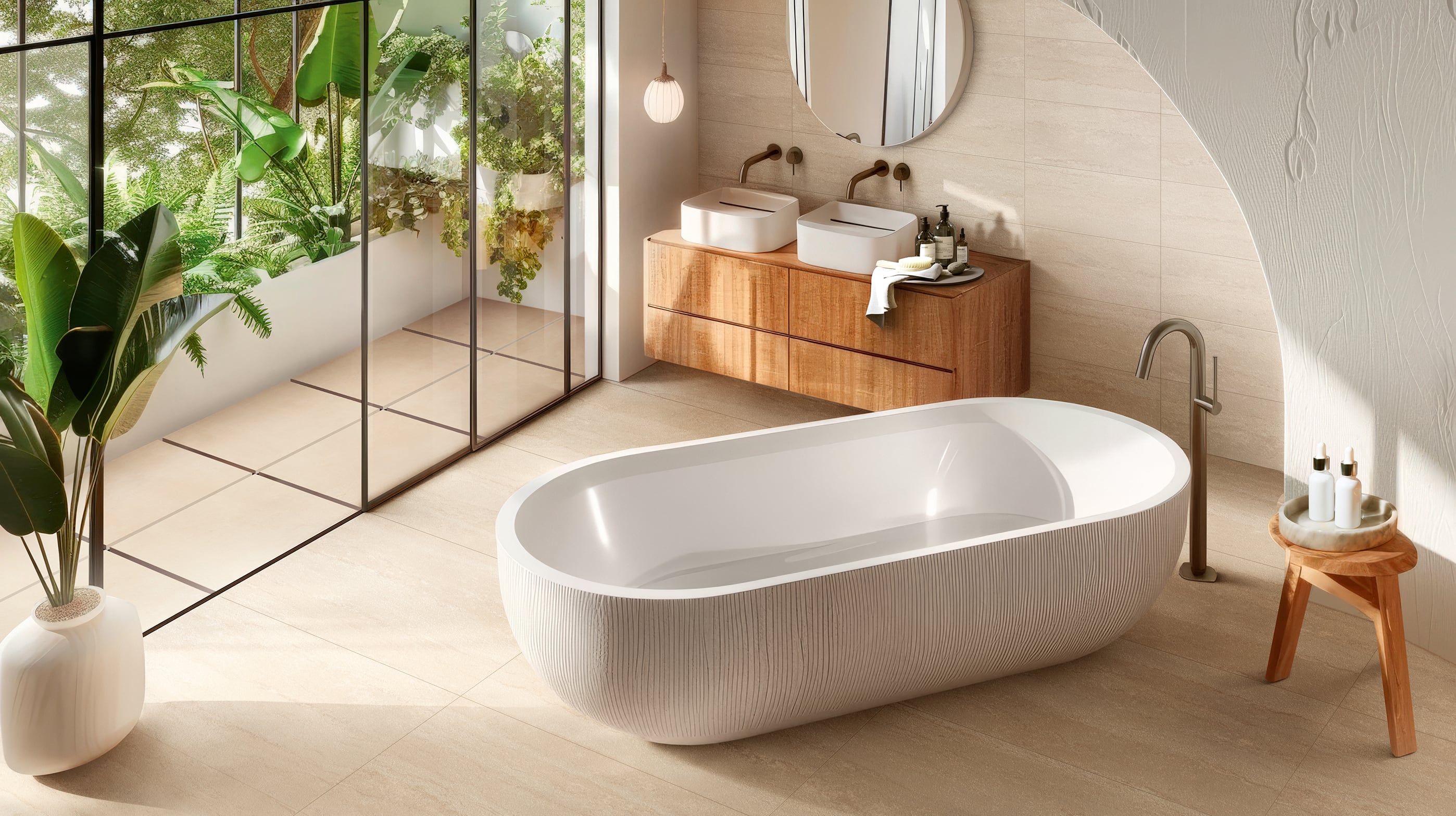 Imprint 12x24 Matte Porcelain Tile in Strata Warm