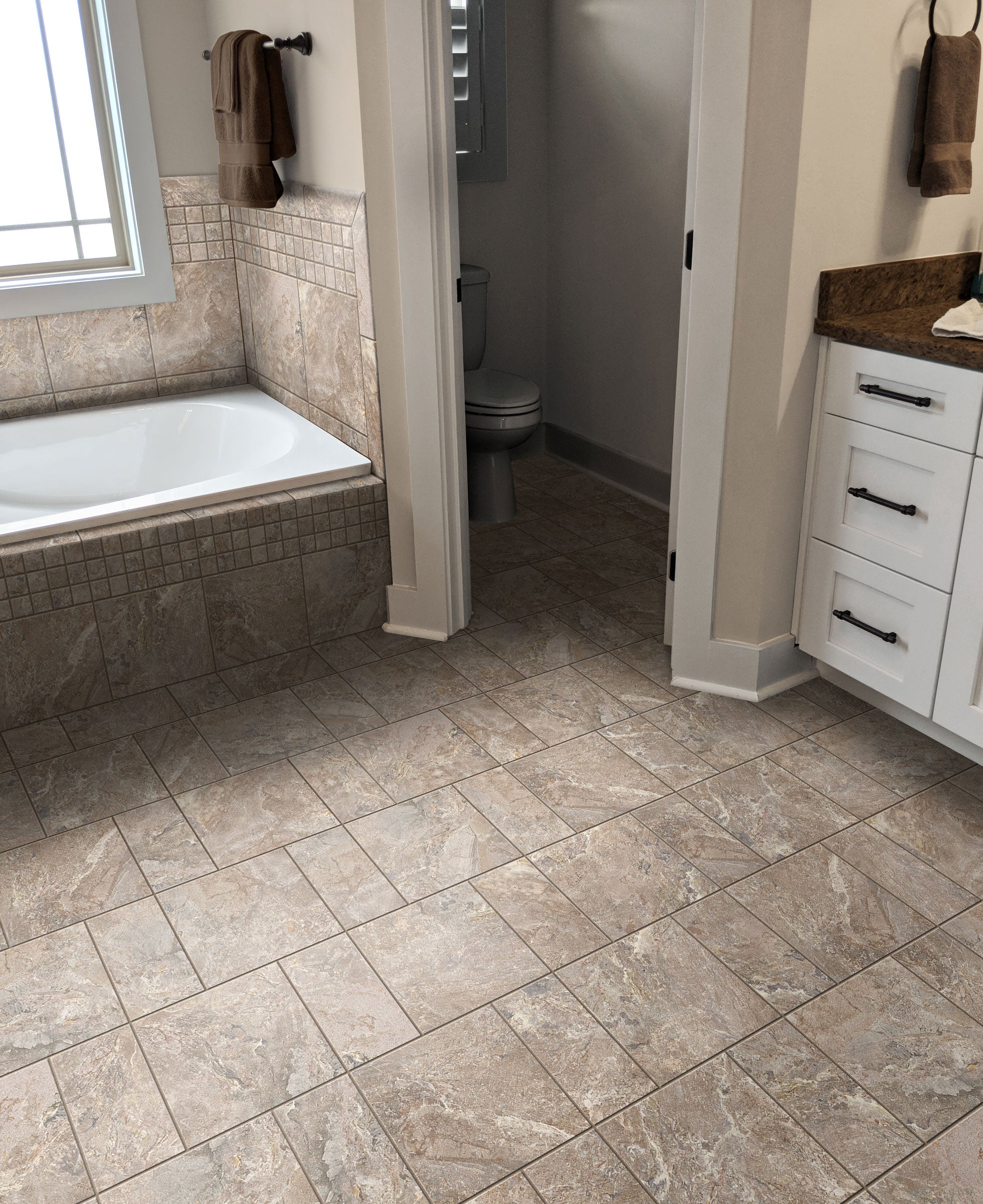 Porphid Stone 2x2 Porcelain Mesh Mosaic in Brown