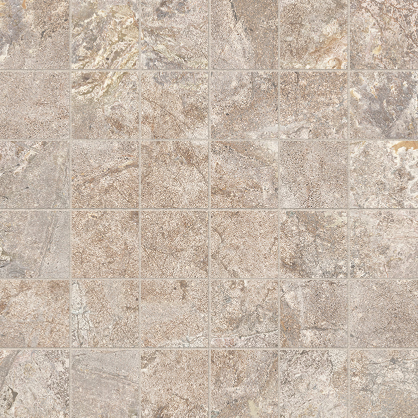 Porphid Stone 2x2 Porcelain Mesh Mosaic in Brown