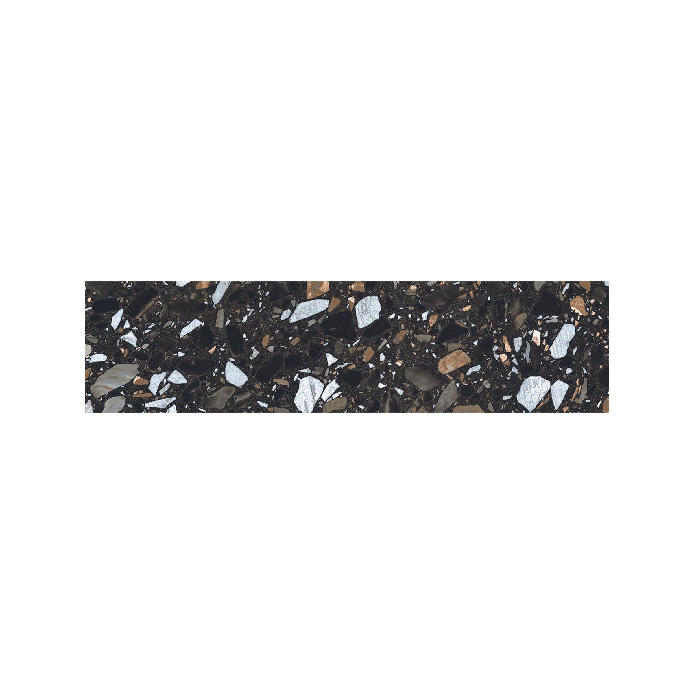 Terrazzo Allure™ 3x12 Matte Porcelain Bullnose Tile in Constellation