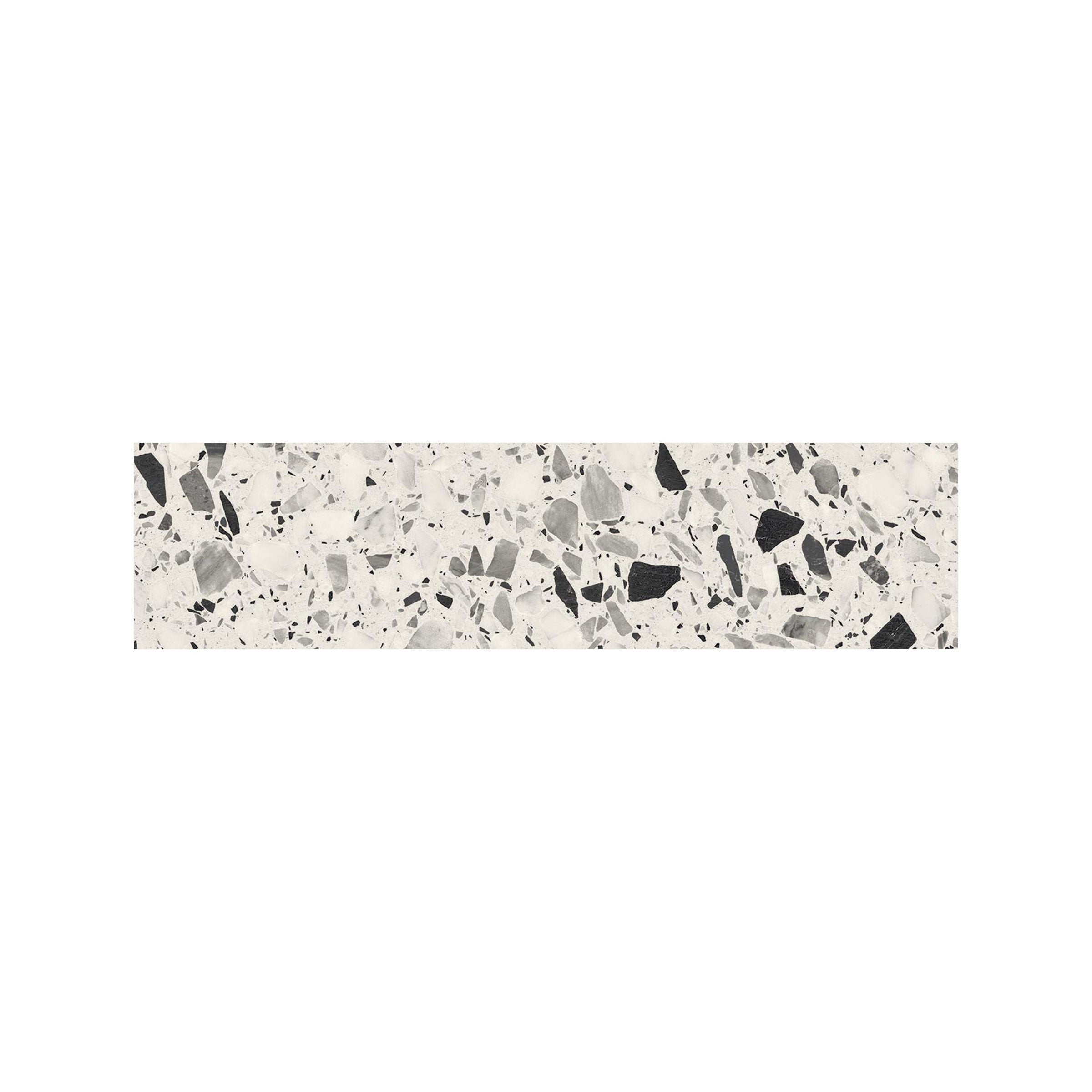 Terrazzo Allure™ 3x12 Matte Porcelain Bullnose Tile in Dalmatian