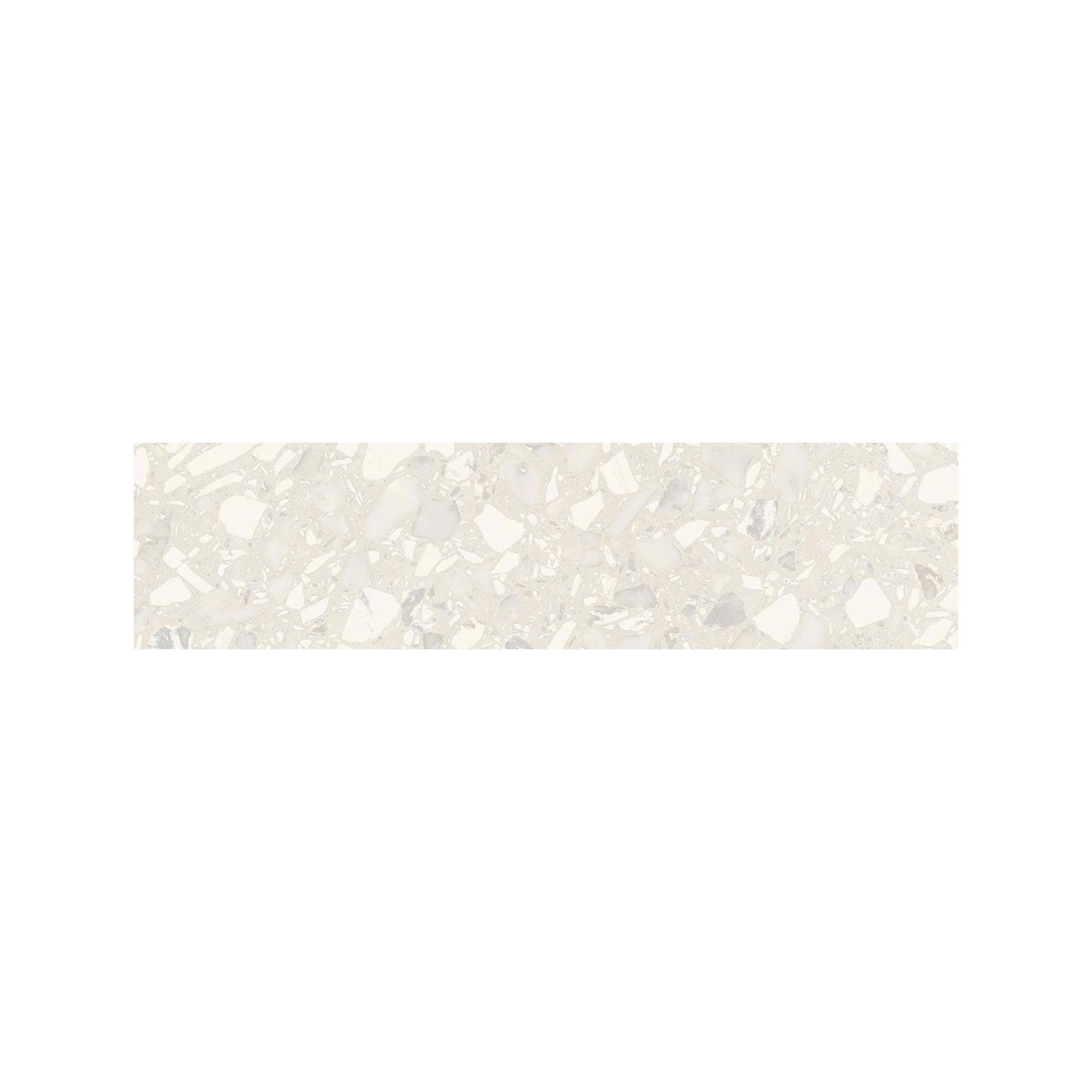 Terrazzo Allure™ 3x12 Matte Porcelain Bullnose Tile in Eggshell