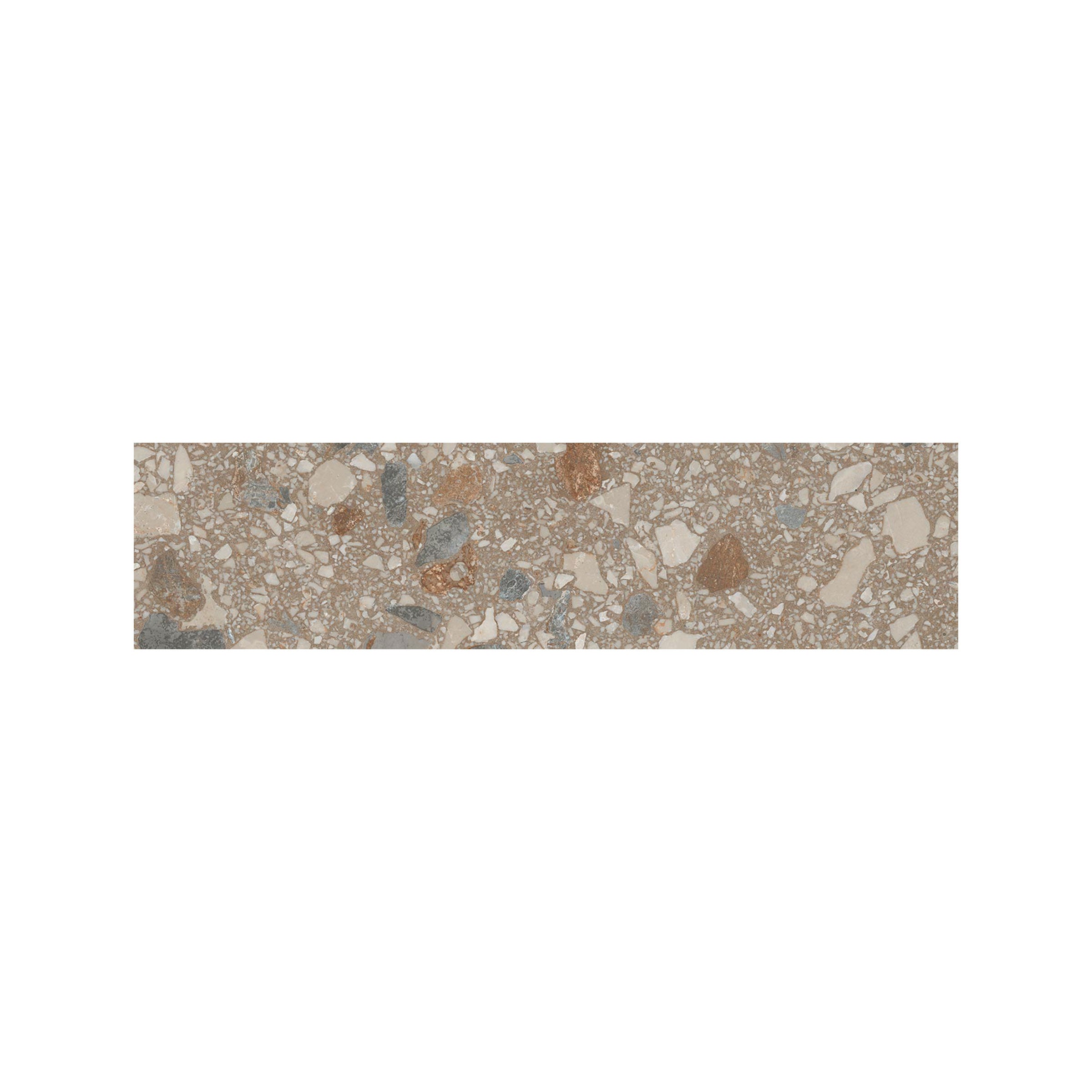 Terrazzo Allure™ 3x12 Matte Porcelain Bullnose Tile in Tortoise