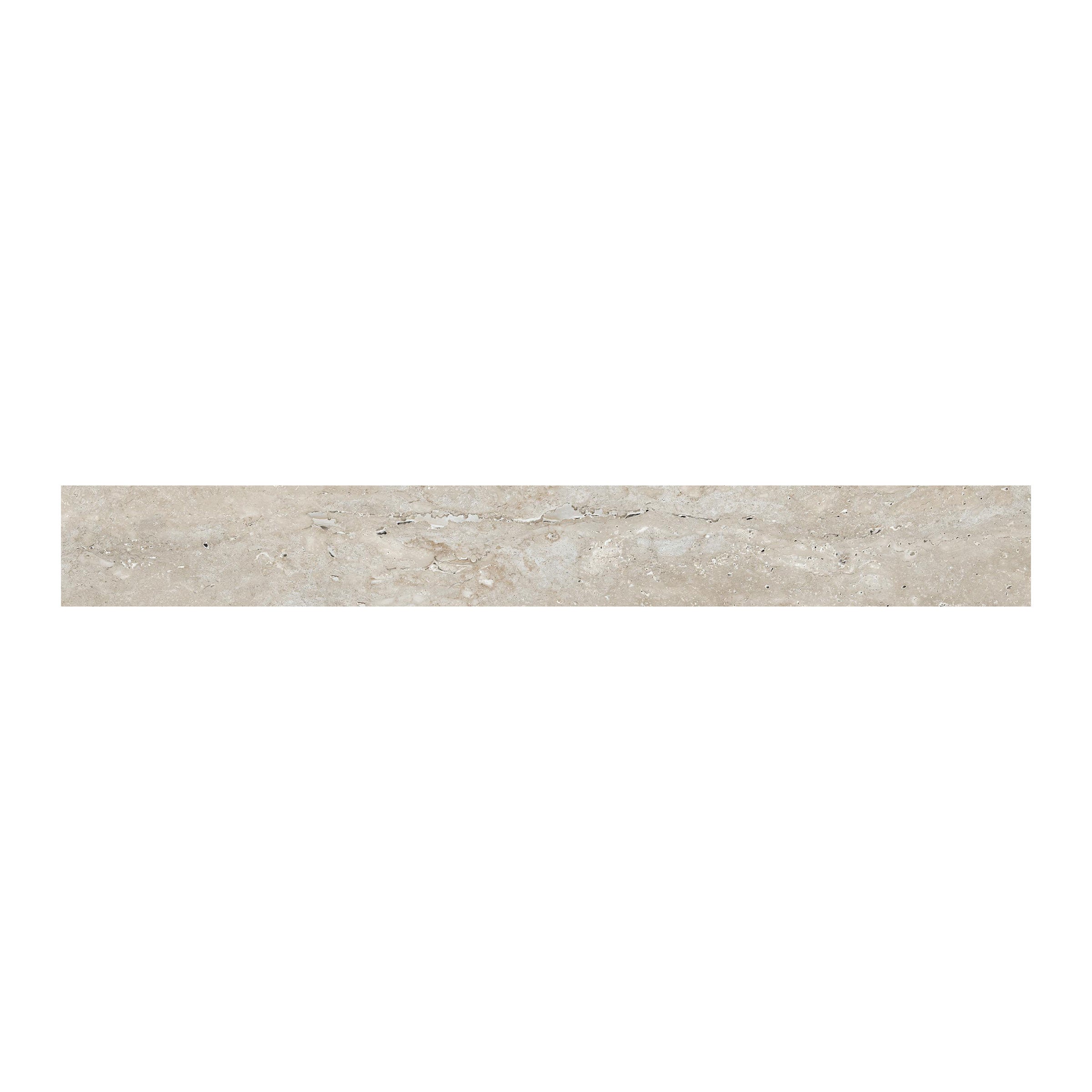 Travertine 3x24 Matte Porcelain Bullnose Tile in Silver