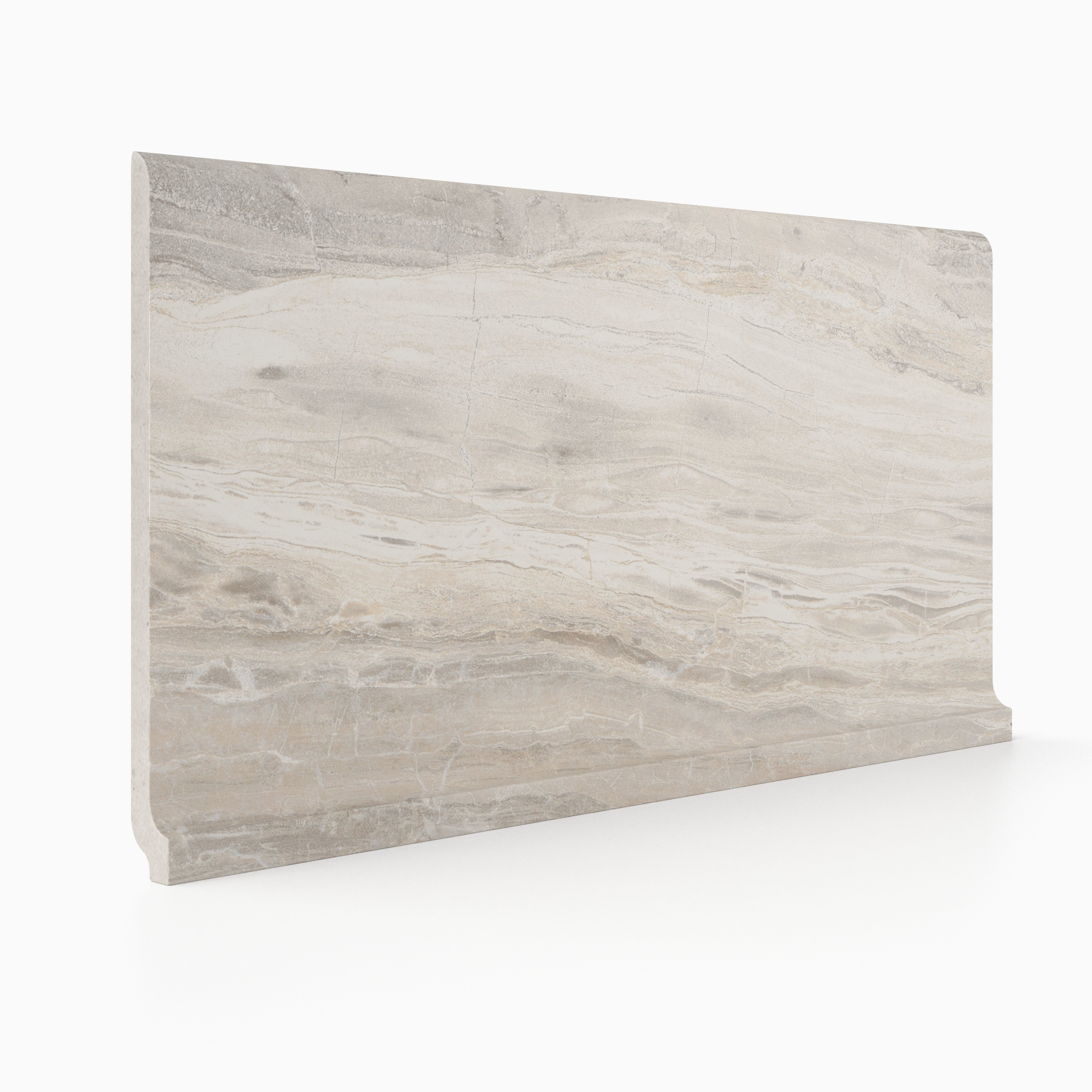 Breccia 6x12 Matte Porcelain Cove Base Tile in White